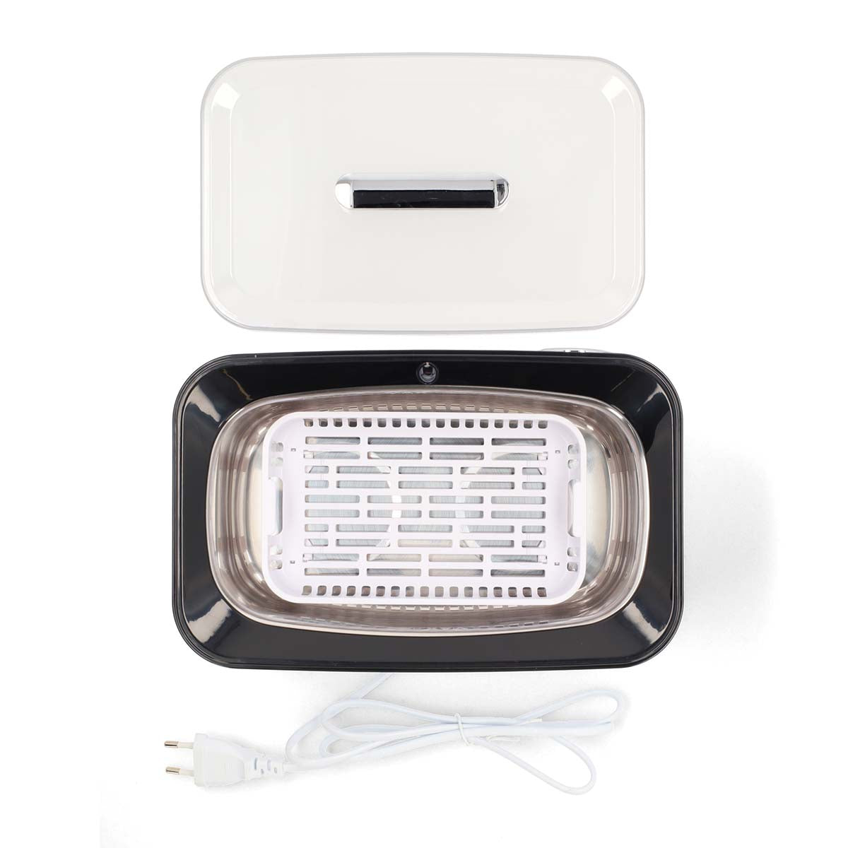 Ultraschall-Schmuck-Reiniger | Netzstromversorgung | 220 - 240 V AC 50/60 Hz | Euro / Typ-C (CEE 7/16) | Weiss | Kunststoff