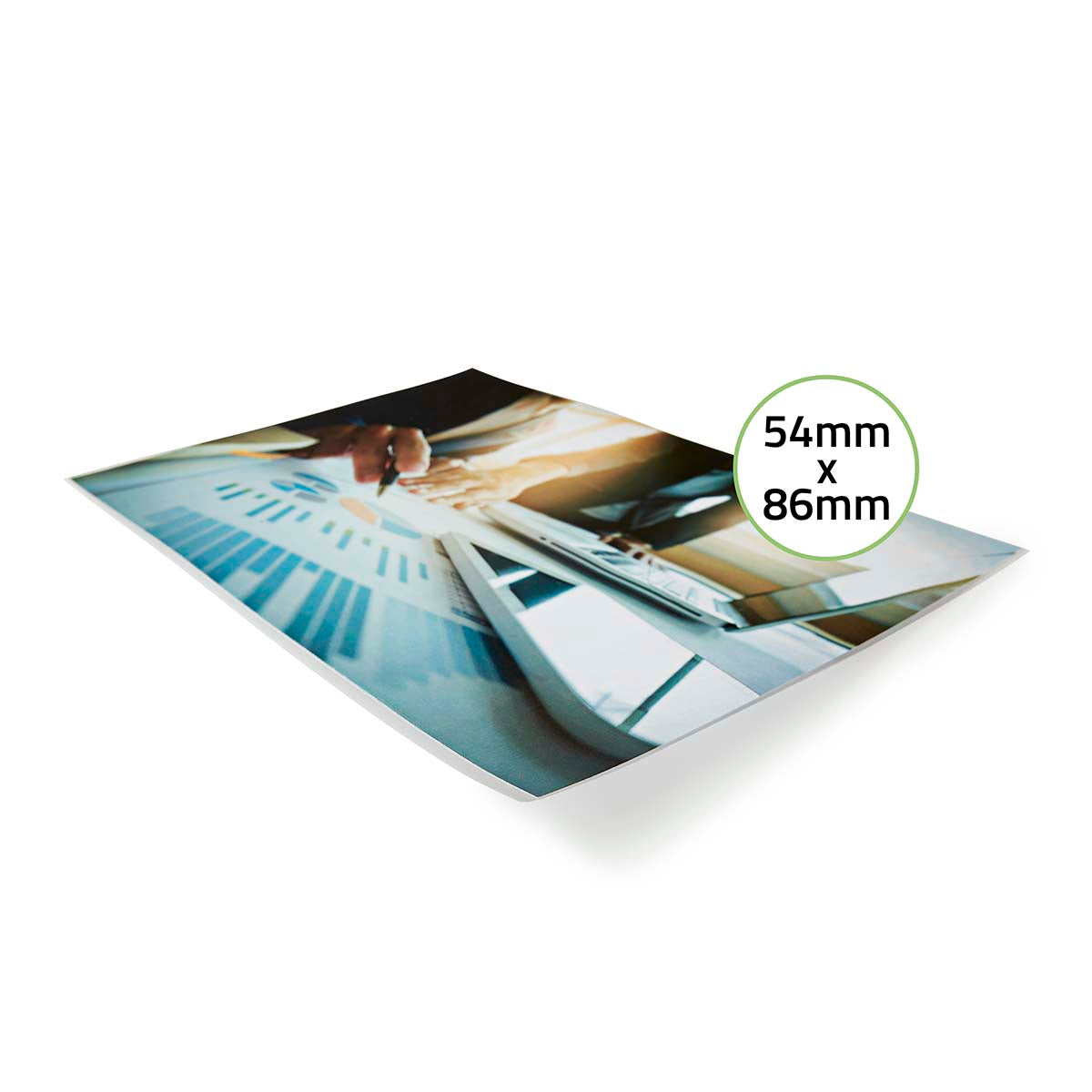 Laminierfolie | 54x86mm | Dicke: 125 µm | verpackt zu: 100 Stück | PET | Transparent