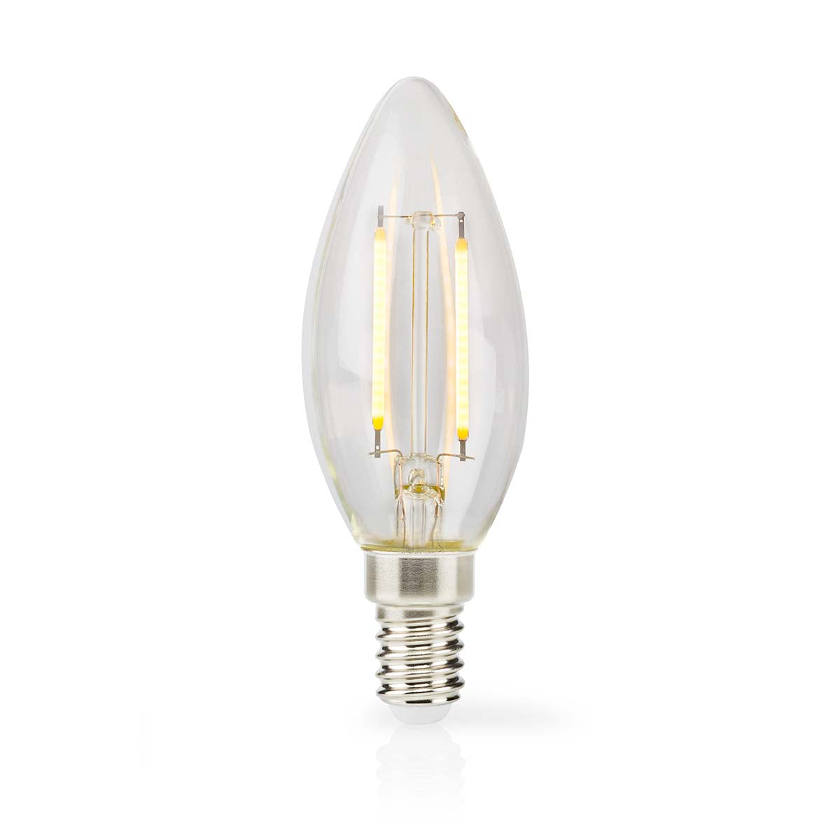 LED-Filament-Lampe E14 | Kerze | 2.2 W | 470 lm | 2700 K | Warmweiss | Retro Style | 1 Stück | Klar