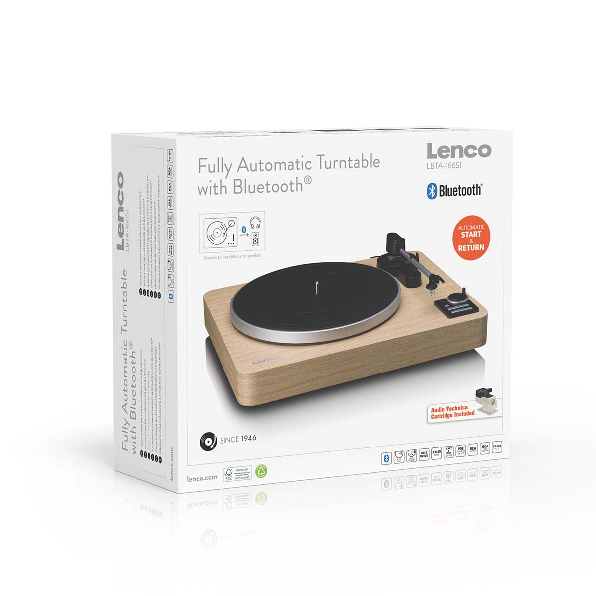 Full automatic turntable with Bluetooth, pine