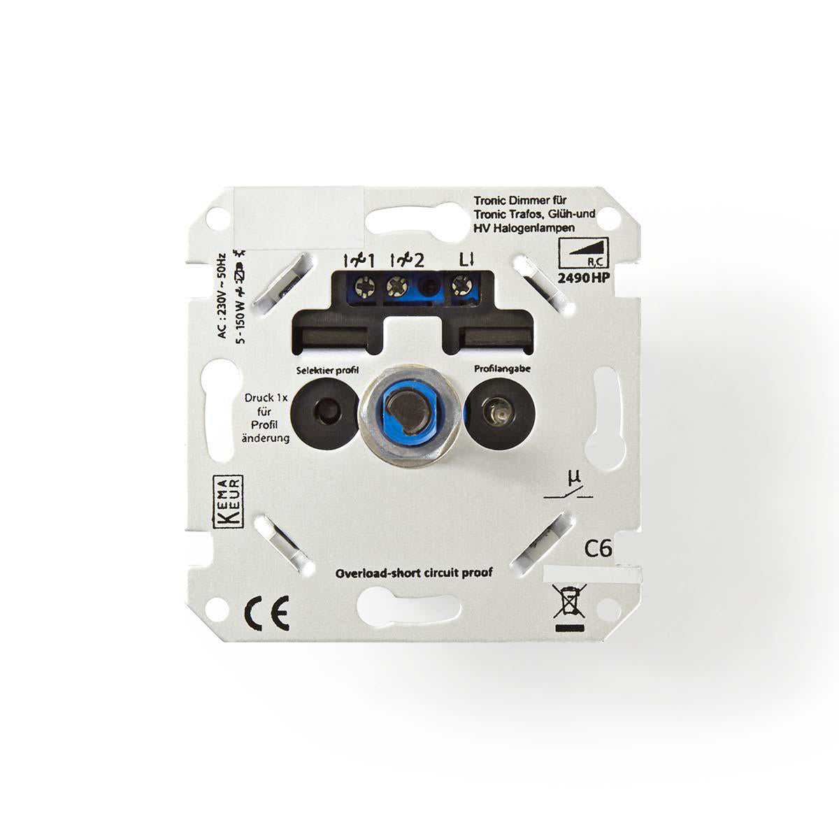 LED-Dimmer | 150 W | 230 V AC 50 Hz | Schwarz / Silber