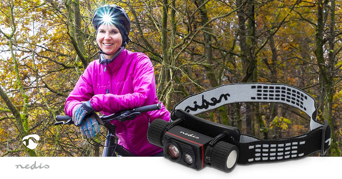 LED stirnlampe | Batteriebetrieben / Stromversorgung über USB | 3.7 V DC | Batterien enthalten | Wiederaufladbar | Nennlichtstrom: 1000 lm | Lichtbereich: 180 m