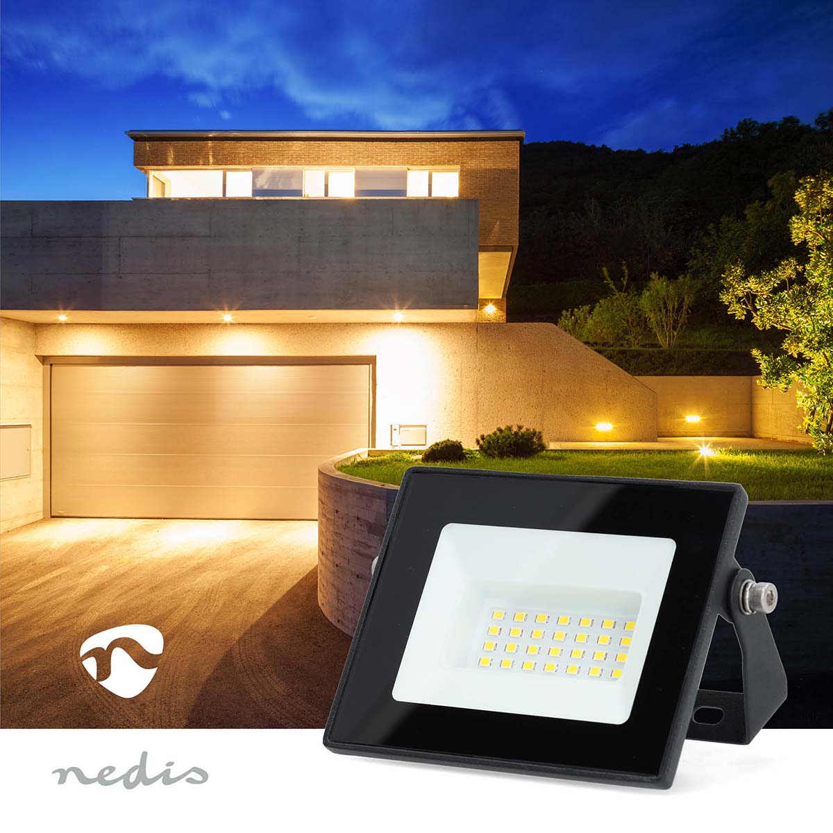 LED-Flutlicht | 4000 K | Nennlichtstrom: 1620 lm | IP44 | Energieklasse: F | 220 - 240 V AC 50/60 Hz | 20 W