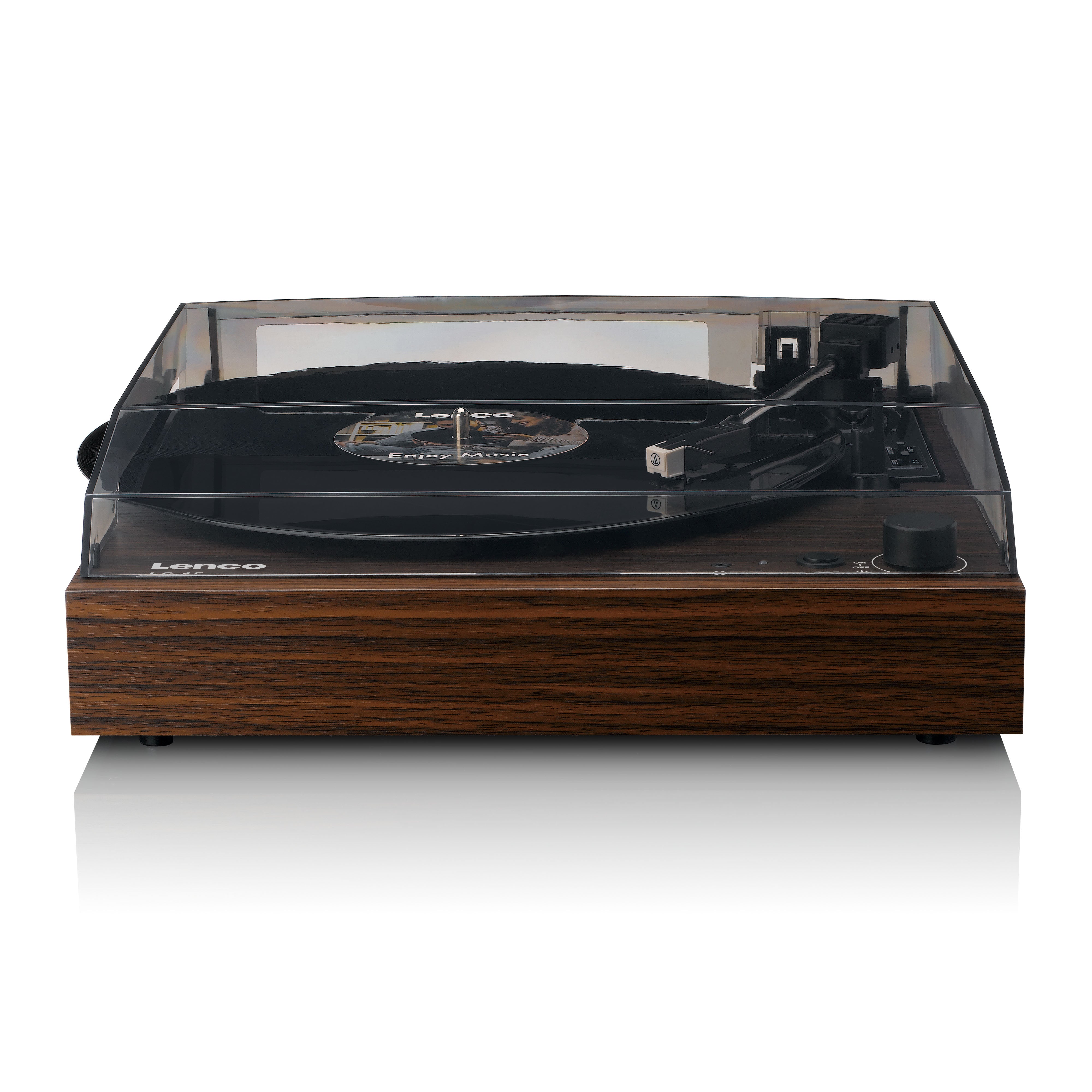 Plattenspieler mit Bluetooth®, zwei eingebauten Lautsprechern und AT3600L Tonabnehmer Wood