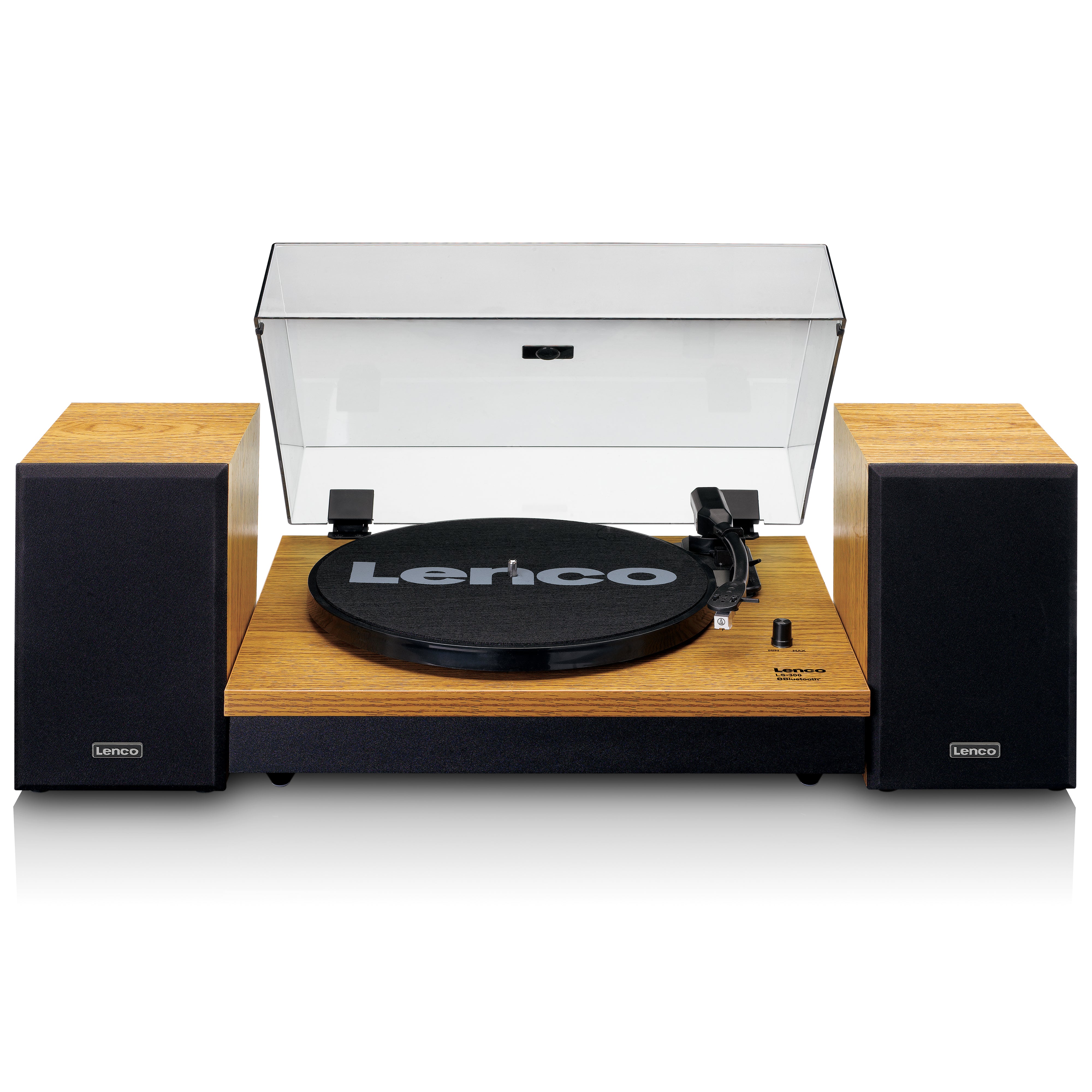 Plattenspieler mit Bluetooth® und zwei separaten Lautsprechern Wood