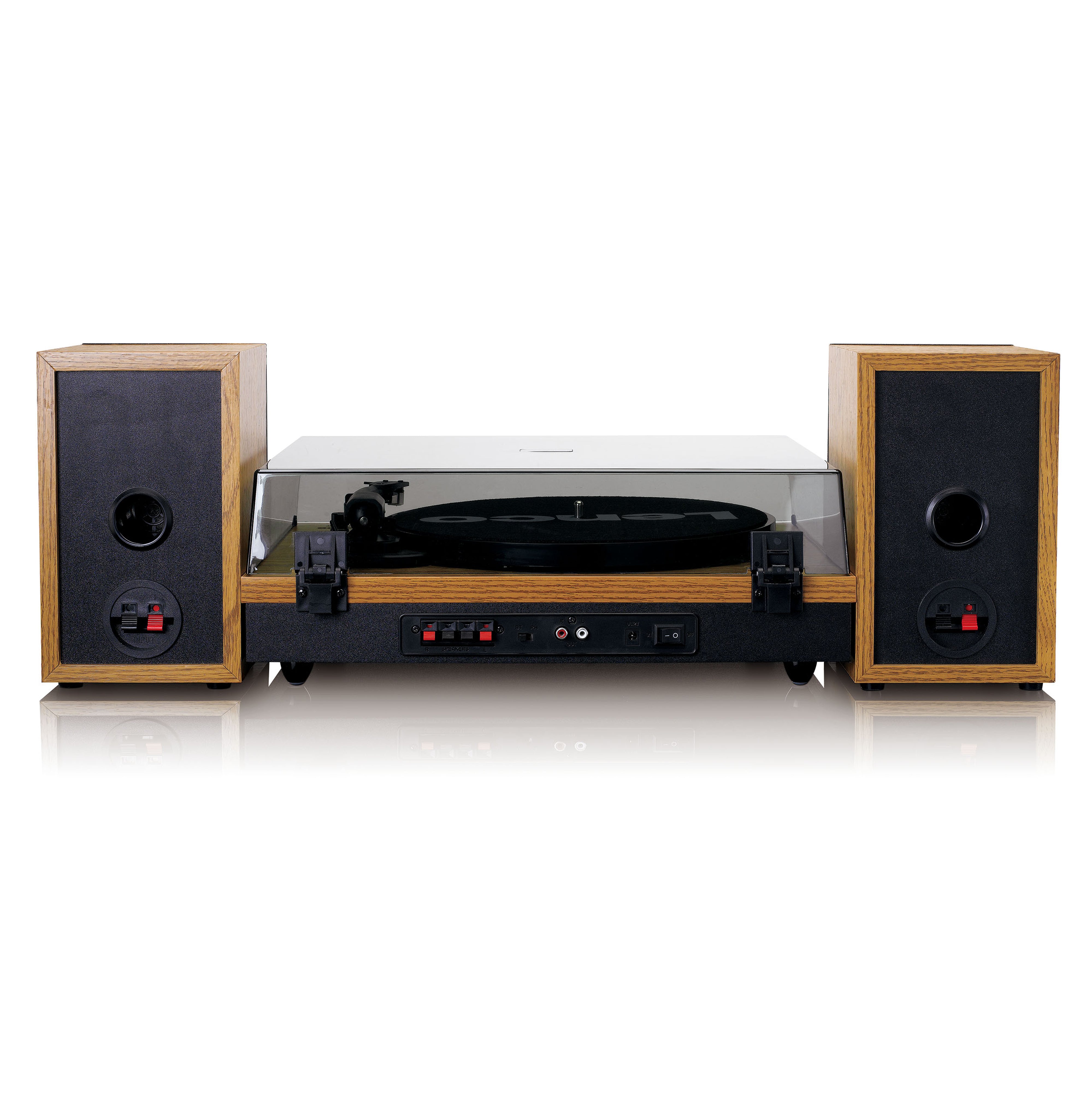 Plattenspieler mit Bluetooth® und zwei separaten Lautsprechern Wood