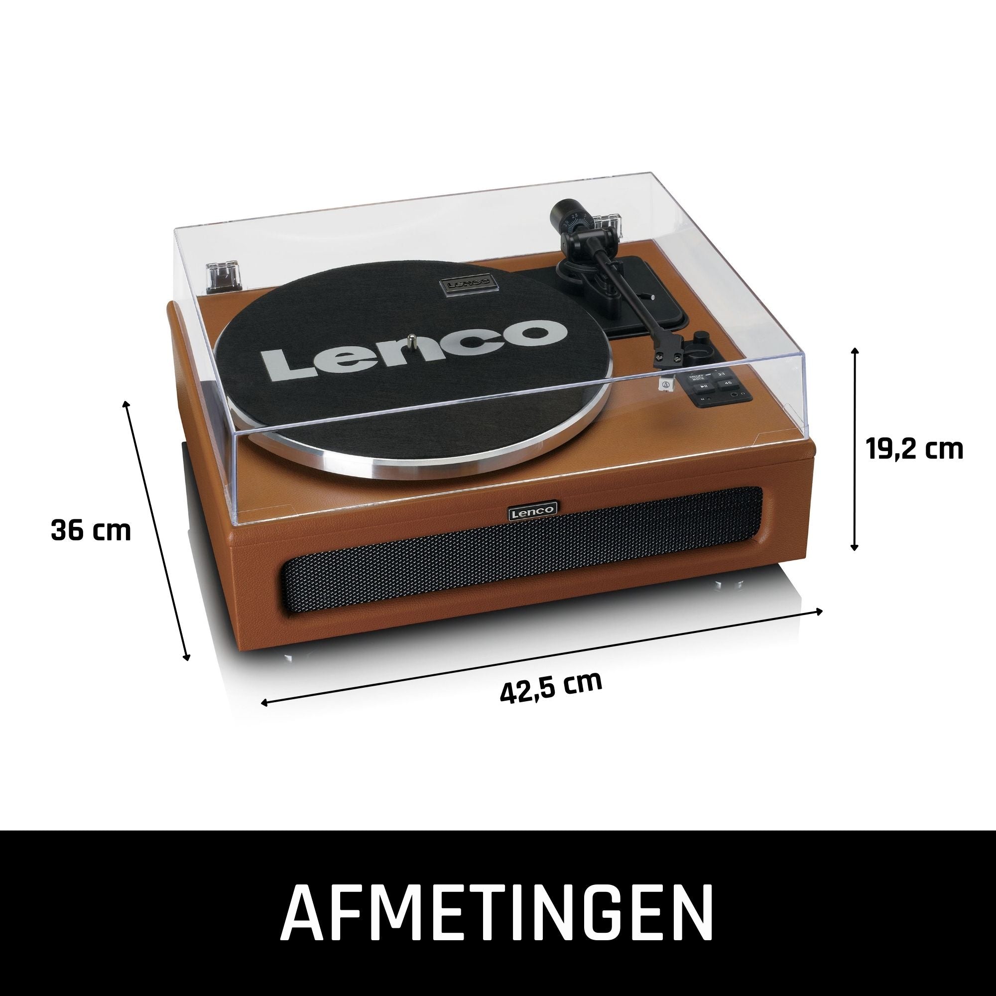 Plattenspieler mit Bluetooth MMC 4 Lautsprecher eingebaut Braun