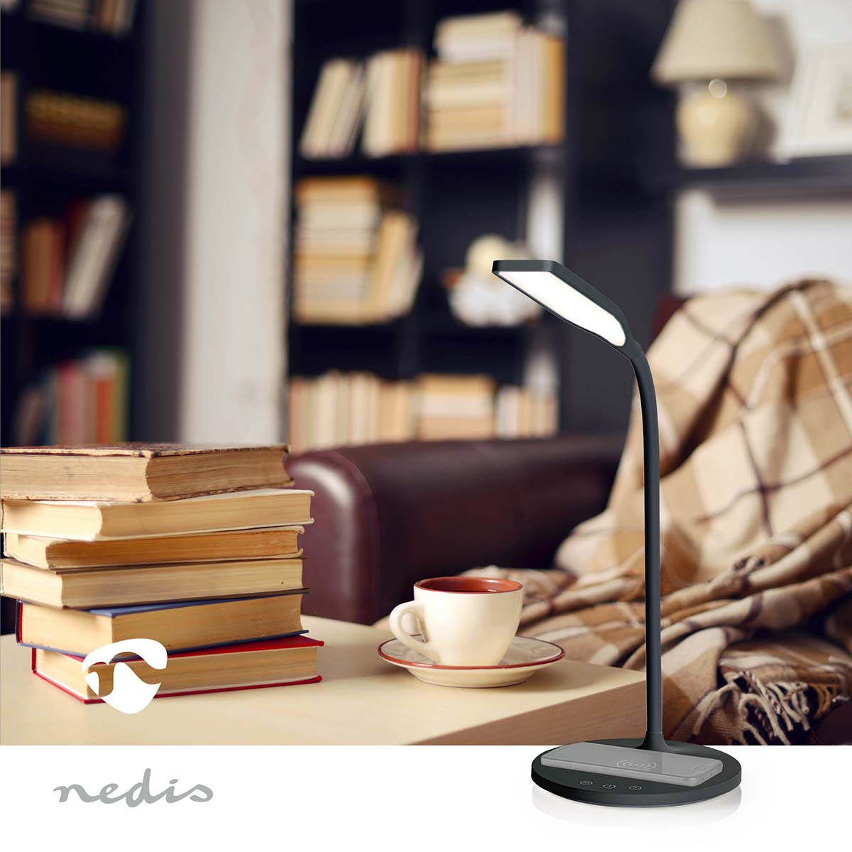 LED-Lampe mit Wireless-Ladegerät | DimmSchalter | LED / Qi | 15 W | mit Dimmung | Kaltweiss / Naturweiss / Warmweiss | 2700 - 6500 K