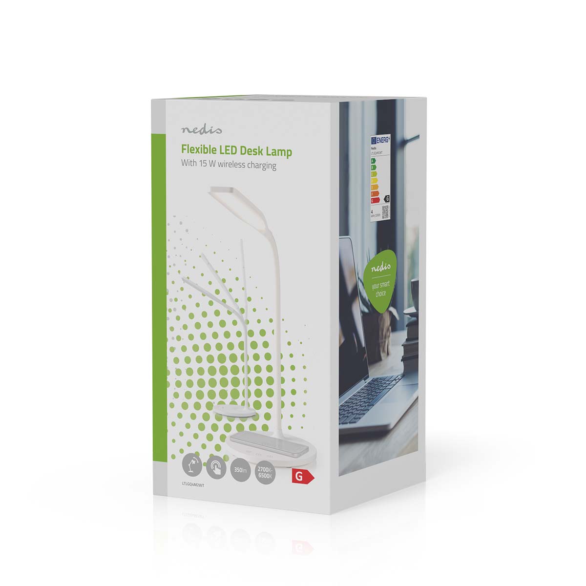 LED-Lampe mit Wireless-Ladegerät | DimmSchalter | LED | 15 W | mit Dimmung | Kaltweiss / Naturweiss / Warmweiss | 2700 - 6500 K