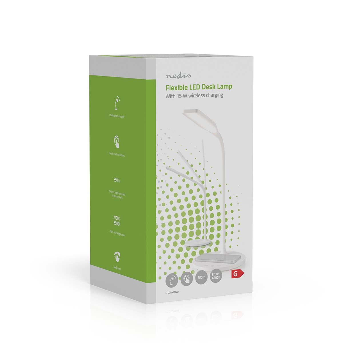 LED-Lampe mit Wireless-Ladegerät | DimmSchalter | LED | 15 W | mit Dimmung | Kaltweiss / Naturweiss / Warmweiss | 2700 - 6500 K