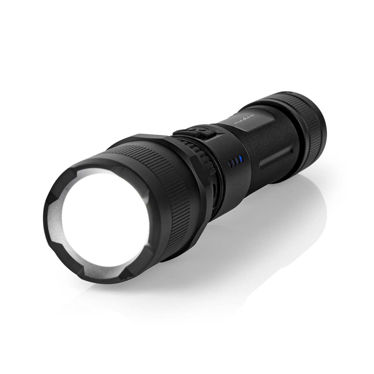 LED-Taschenlampe | Batteriebetrieben | 3.7 V DC | 10 W | N/A | Batterien enthalten | Wiederaufladbar | Nennlichtstrom: 1000 lm | Lichtbereich: 110 m | Strahlungswinkel: 9.5 °