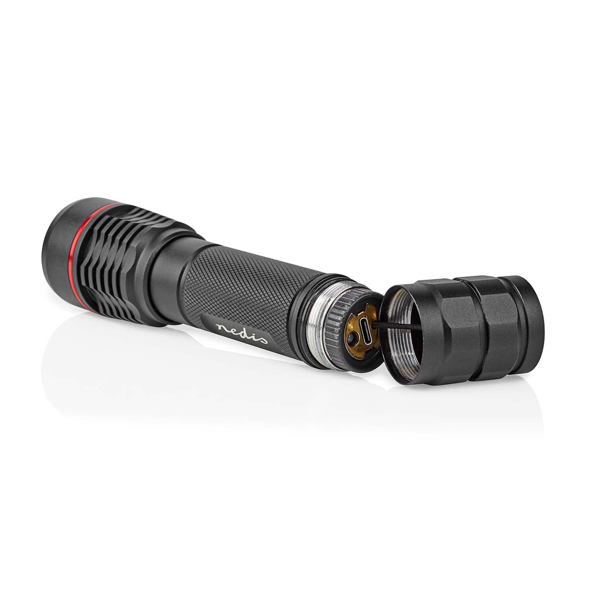 LED-Taschenlampe | Batteriebetrieben | 3.7 V DC | 10 W | N/A | Batterien enthalten | Wiederaufladbar | Nennlichtstrom: 1000 lm | Lichtbereich: 200 m | Strahlungswinkel: 10 °
