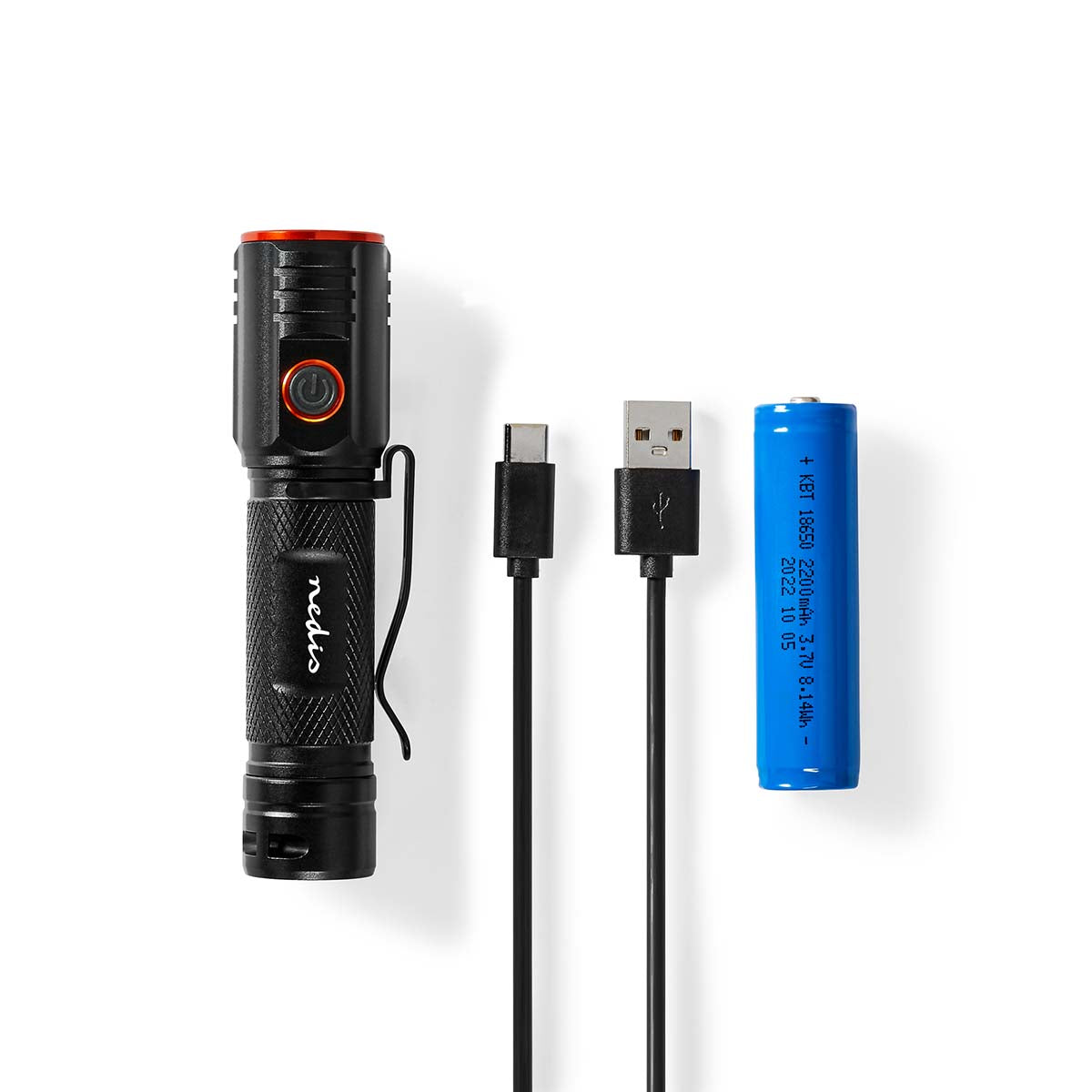 LED-Taschenlampe | Batteriebetrieben | 3.7 V DC | 20 W | N/A | Batterien enthalten | Wiederaufladbar | Nennlichtstrom: 2000 lm | Lichtbereich: 180 m | Strahlungswinkel: 10 °
