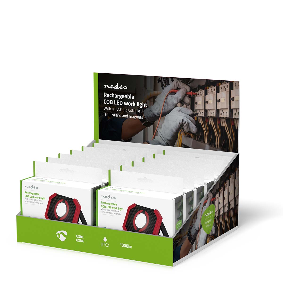 Arbeitsleuchte | 10 W | Batteriebetrieben | 5 V DC | N/A | Wiederaufladbar | Lichtdauer: 10 h | 1000 lm | Lichtbereich: 30 m