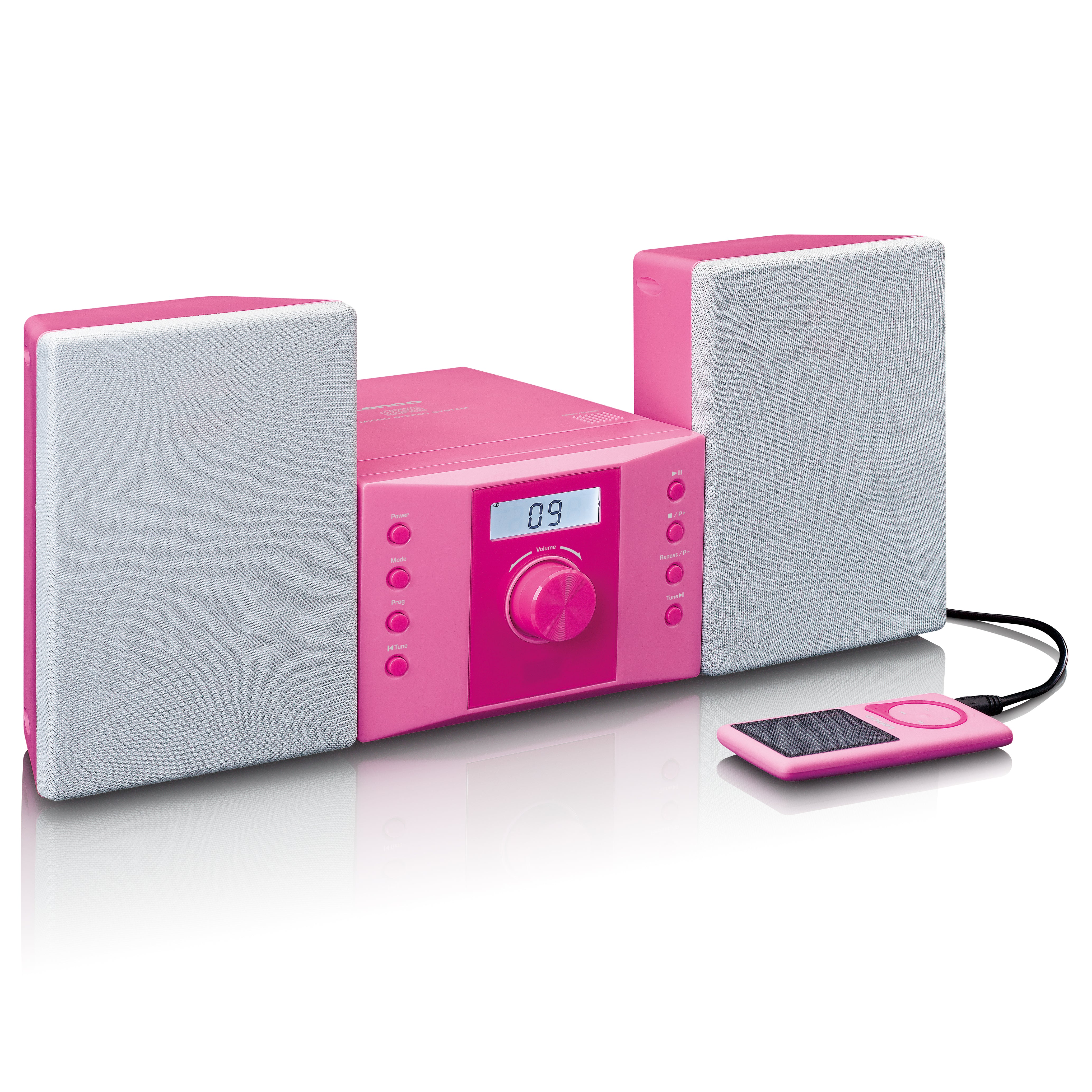 Micro-Set mit CD FM Radio AUX-IN Aufkleber Pink