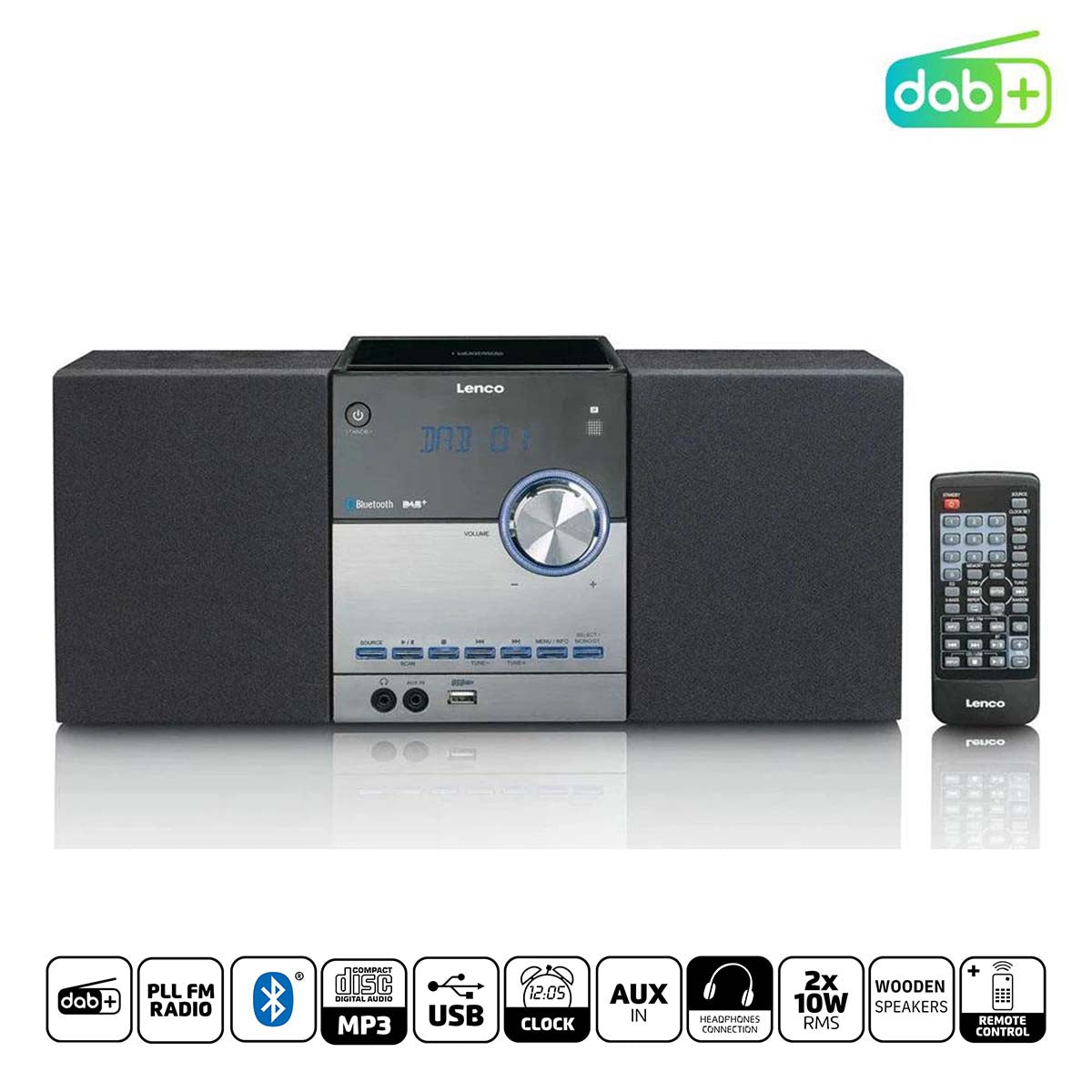 Micro-Set mit DAB+/FM/CD/Bluetooth® & USB-Player - Schwarz