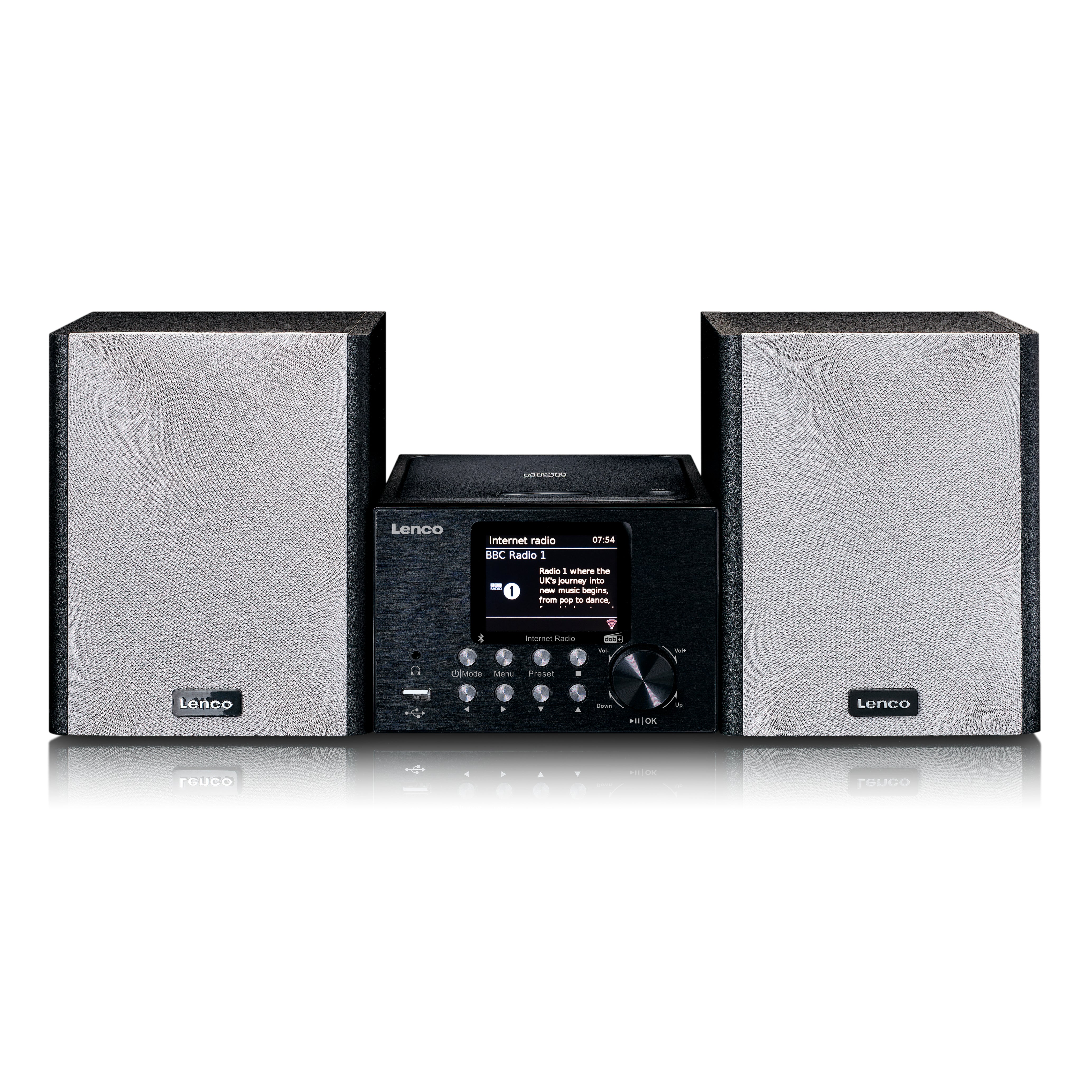 Micro-Set mit Internet/ DAB+ Radio Bluetooth® CD MP3 Schwarz