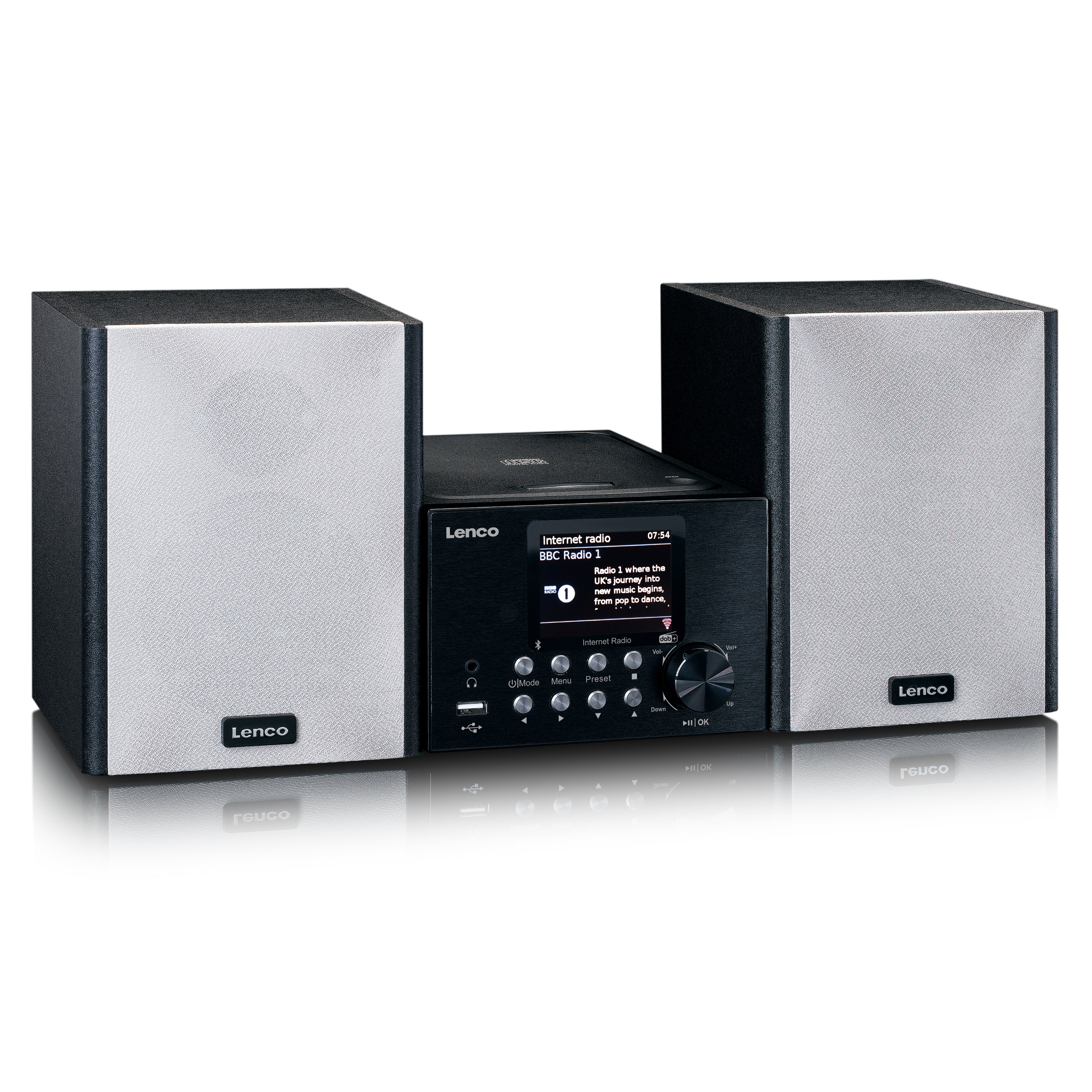 Micro-Set mit Internet/ DAB+ Radio Bluetooth® CD MP3 Schwarz