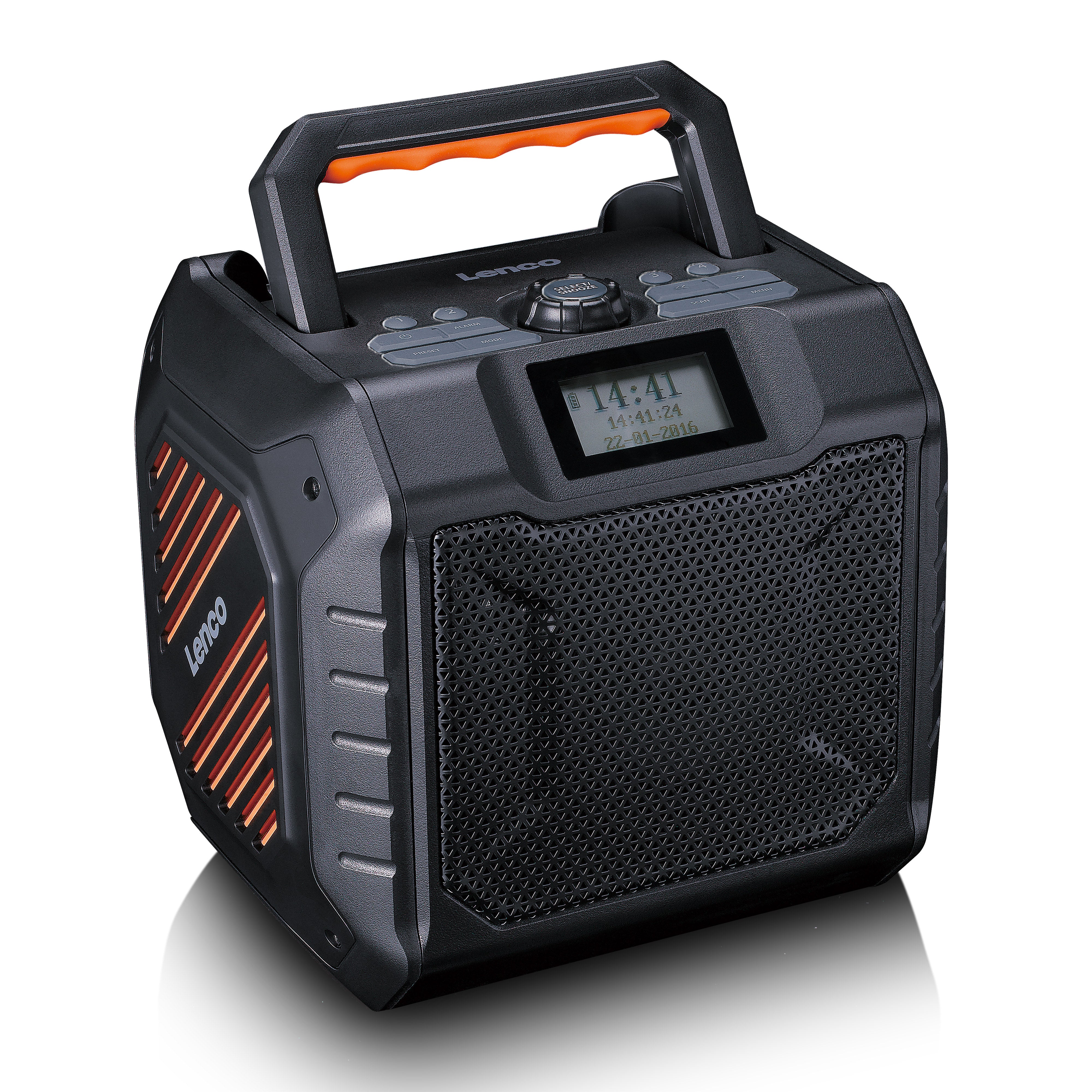 Leistungsstarkes tragbares DAB+/FM-Radio für den Außenbereich mit Bluetooth® IPX5 wasserdicht Grau