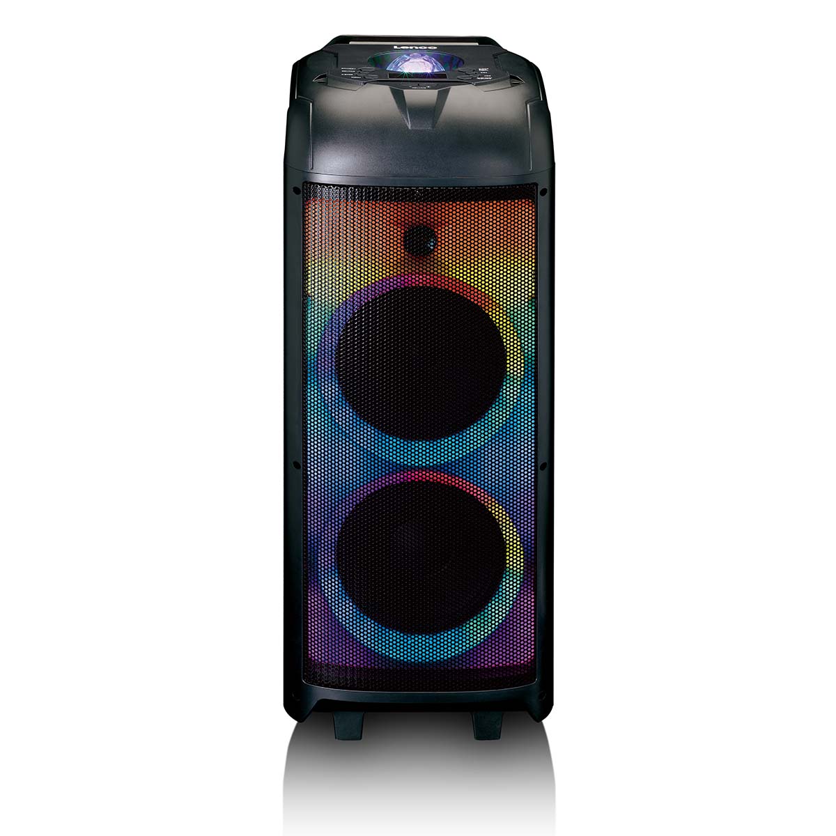 PA mit voller LED-Frontbeleuchtung und Discokugel