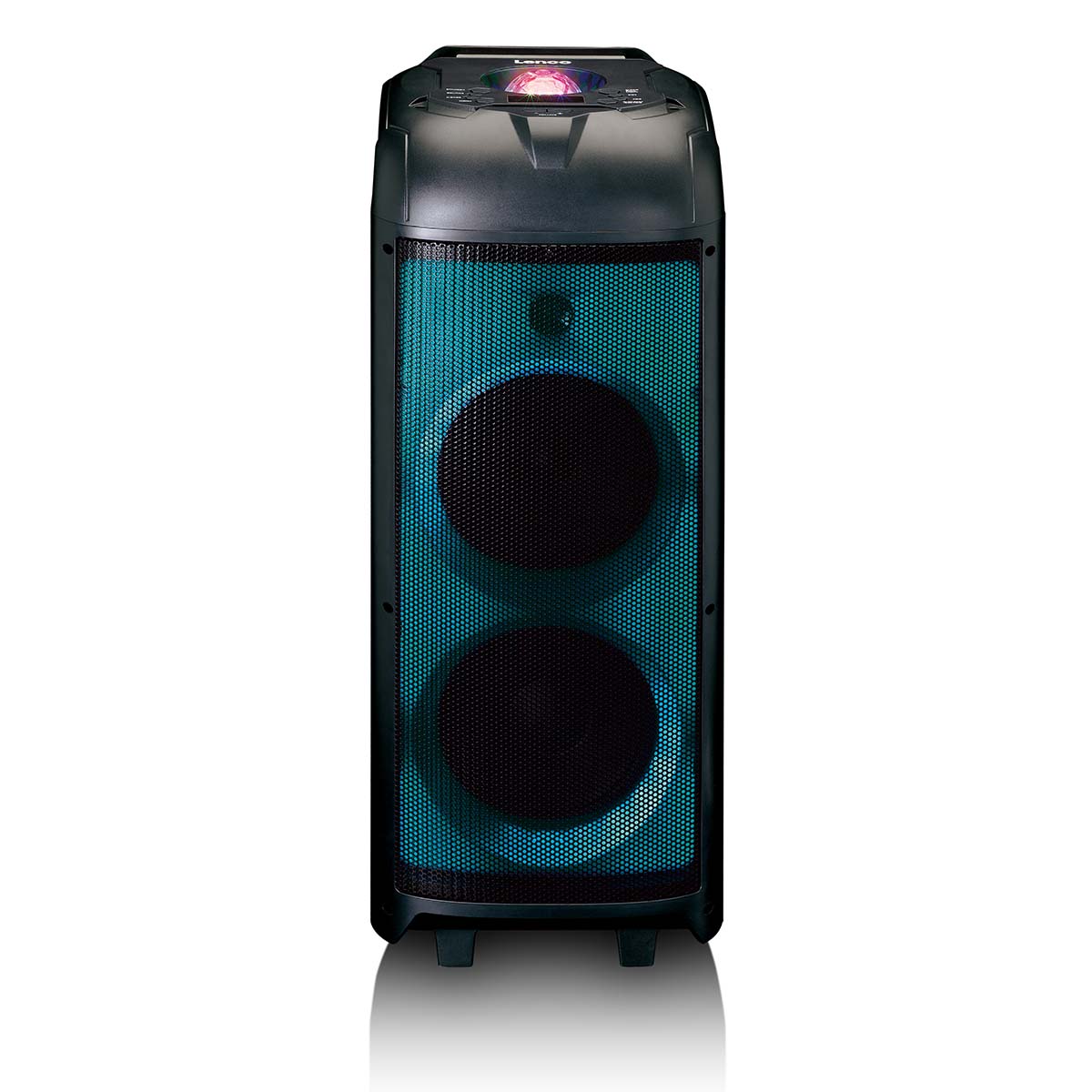 PA mit voller LED-Frontbeleuchtung und Discokugel