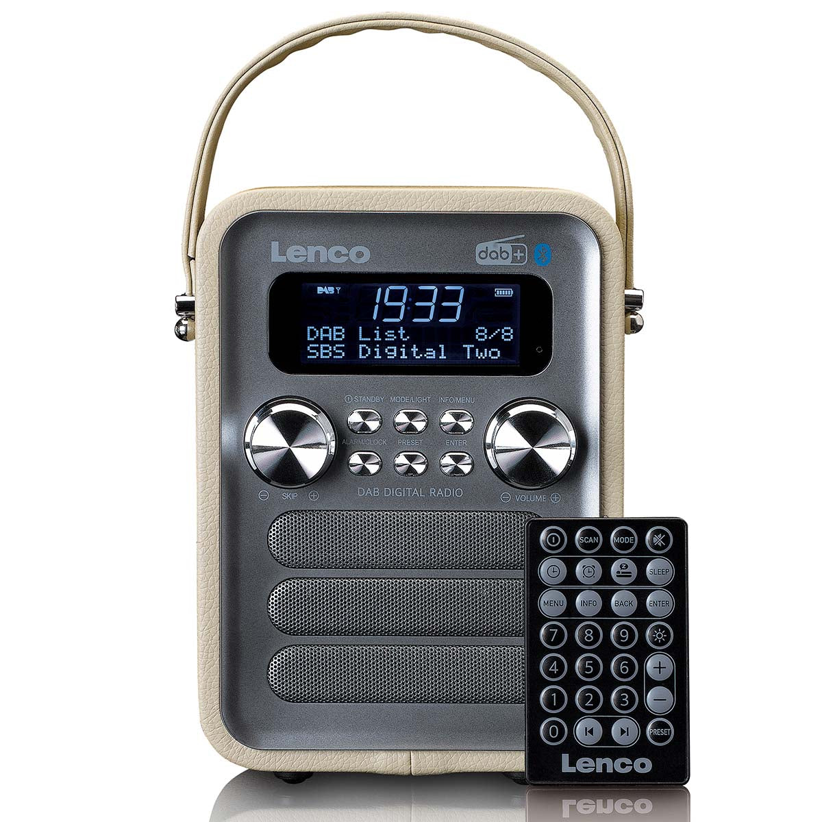 Tragbares DAB+ FM Radio mit Bluetooth® und AUX-Eingang, wiederaufladbare Batterie Taupe