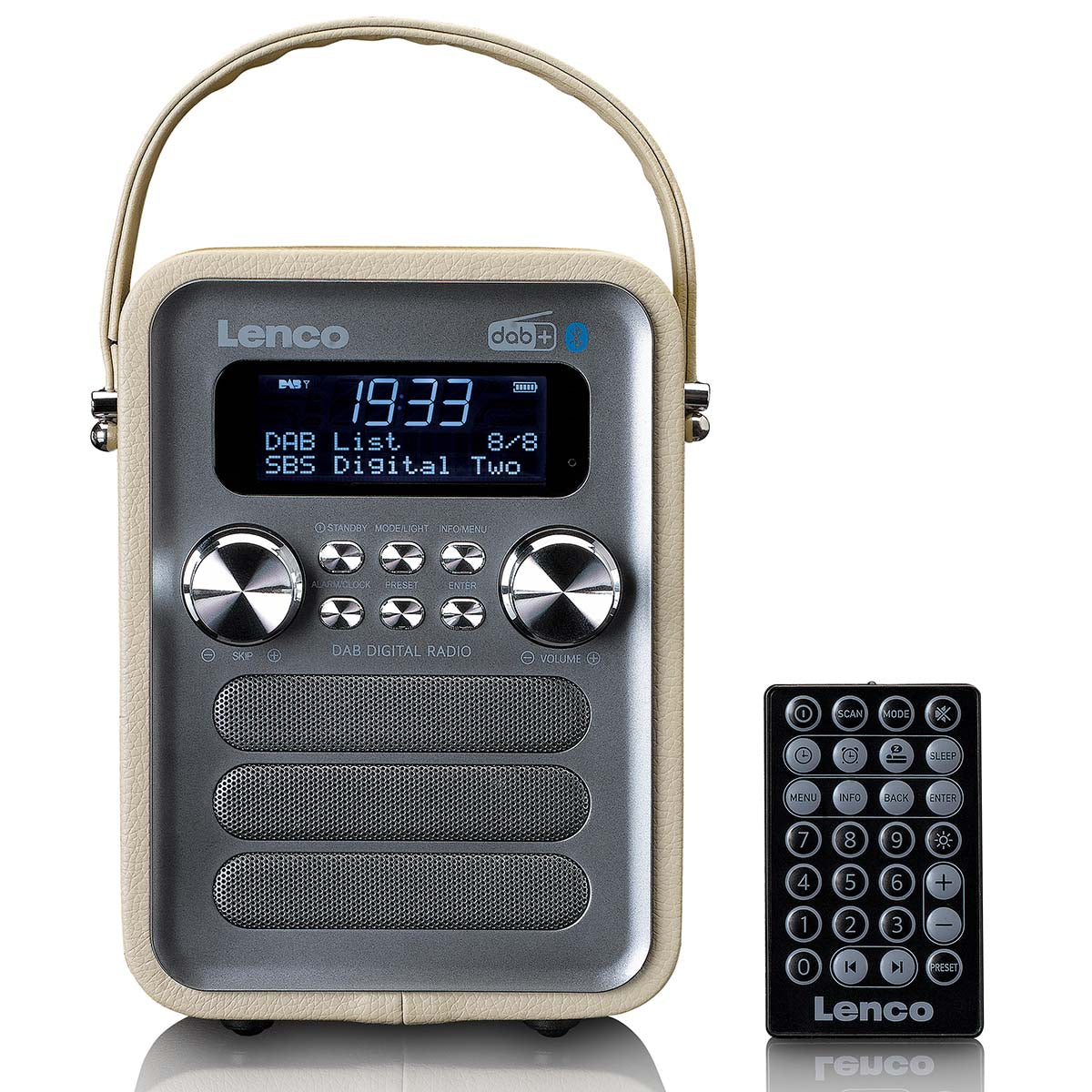 Tragbares DAB+ FM Radio mit Bluetooth® und AUX-Eingang, wiederaufladbare Batterie Taupe