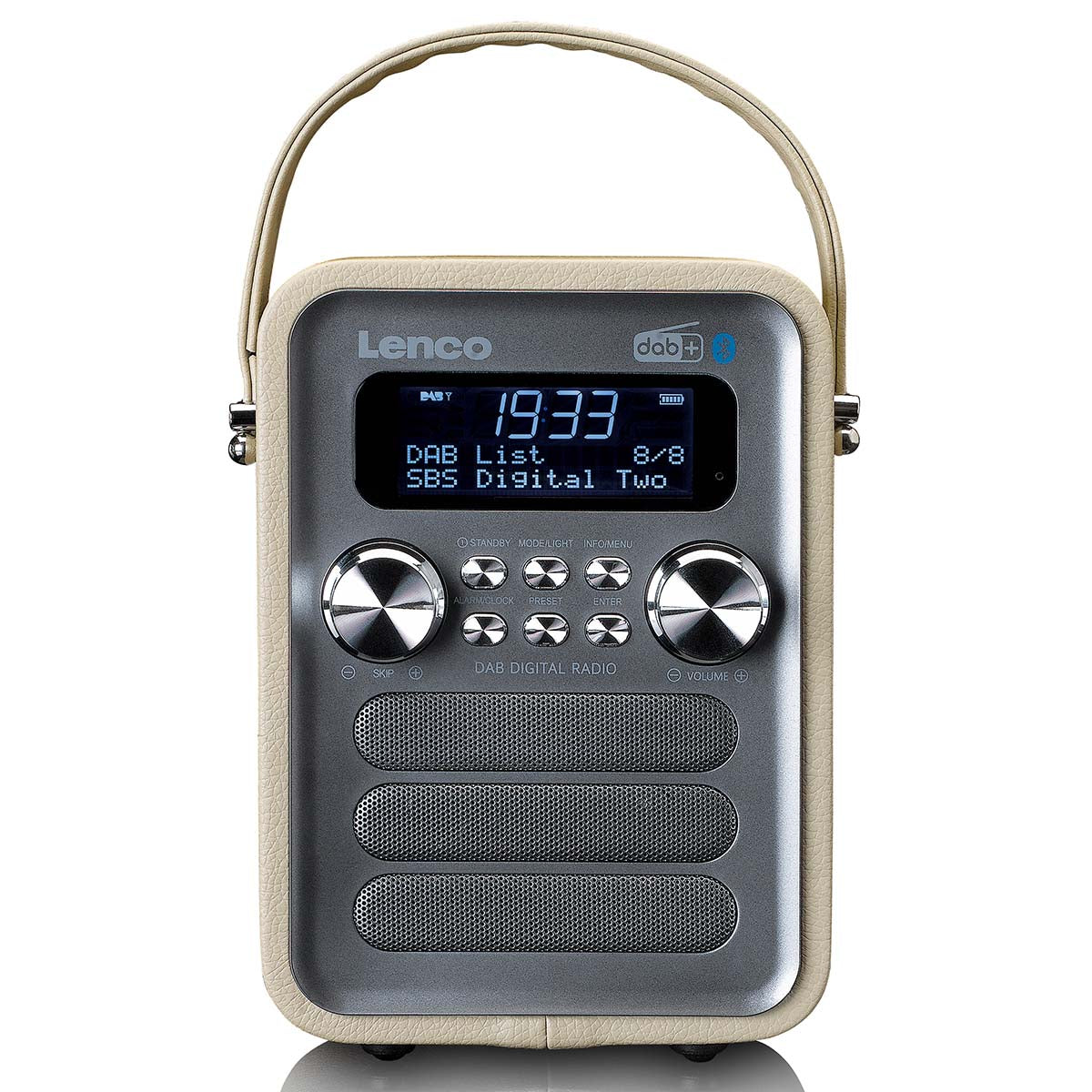 Tragbares DAB+ FM Radio mit Bluetooth® und AUX-Eingang, wiederaufladbare Batterie Taupe