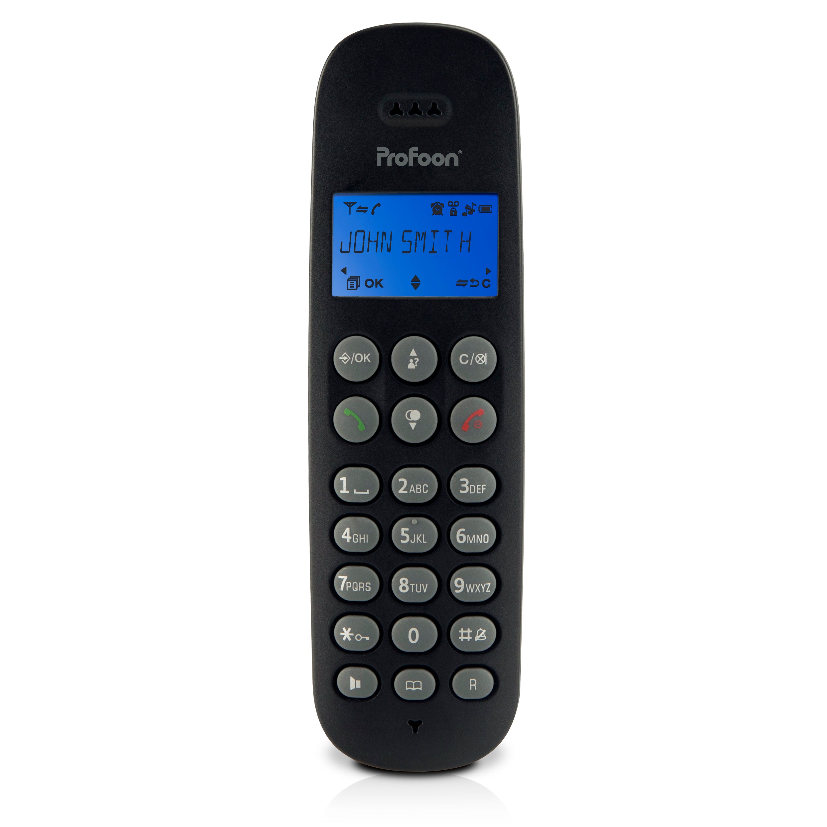Schnurloses Telefon mit 2 Hörern Schwarz