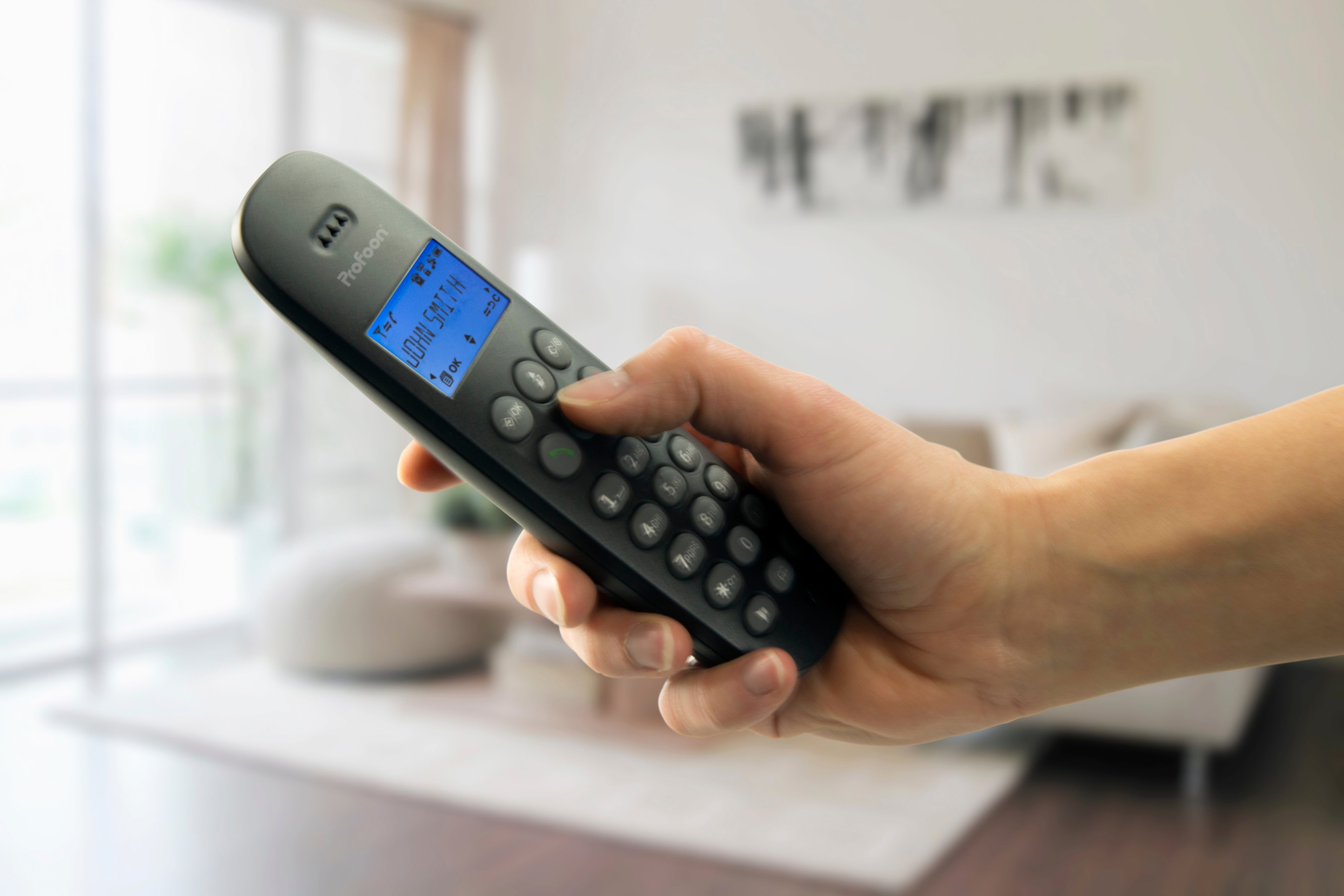 Schnurloses Telefon mit 2 Hörern Schwarz