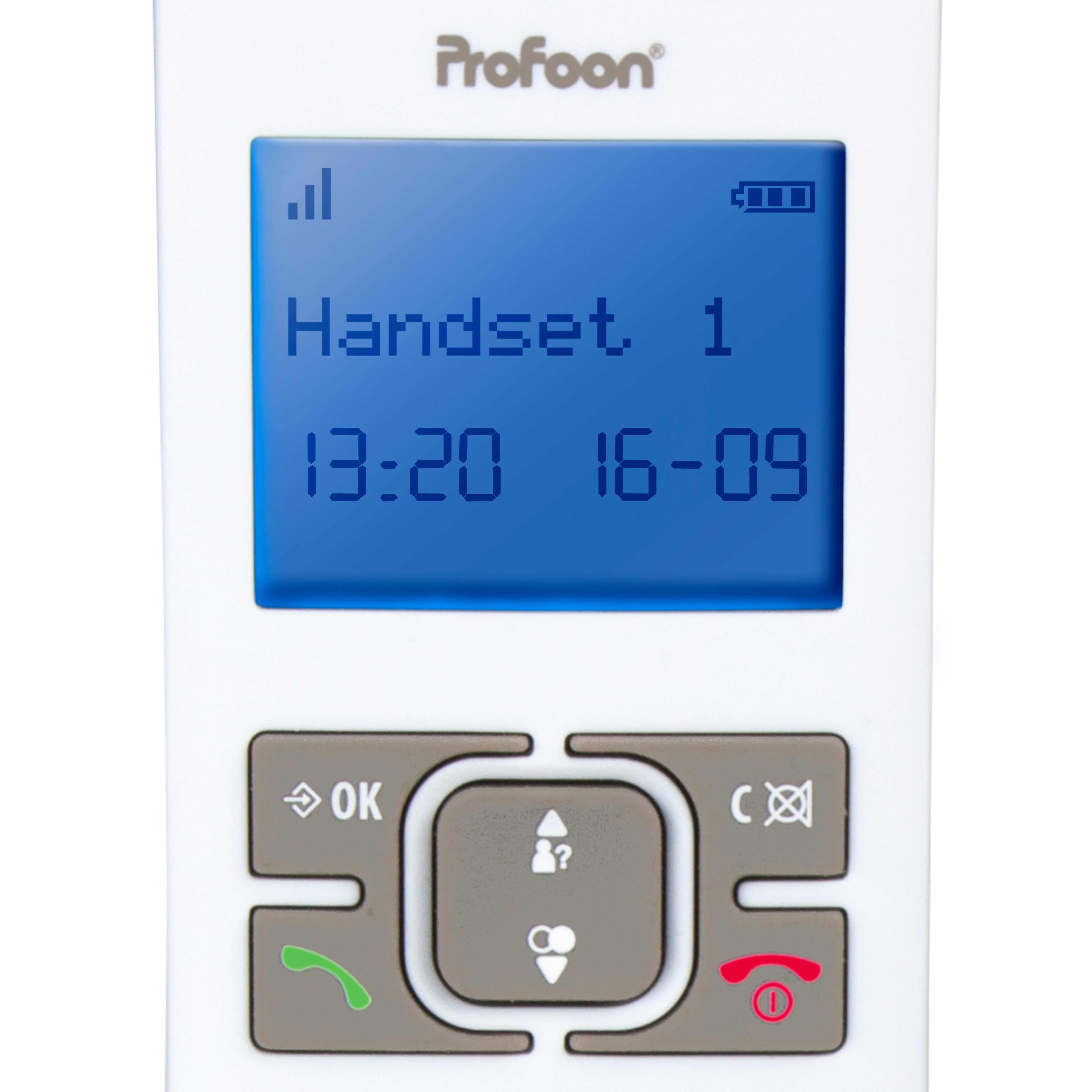 Schnurloses Telefon mit 1 Hörer Weiß / Taupe