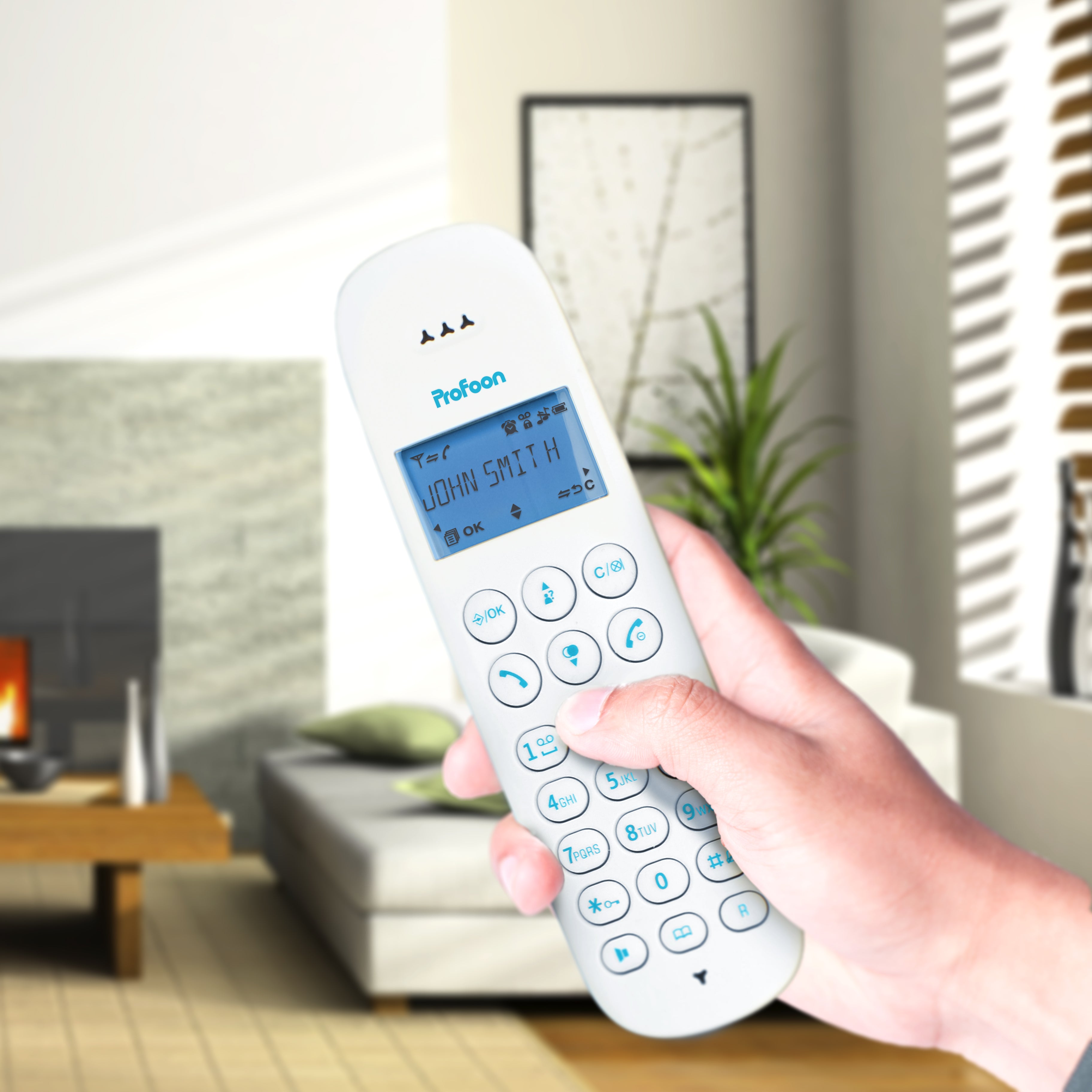 Schnurloses Telefon mit 1 Hörer Blau