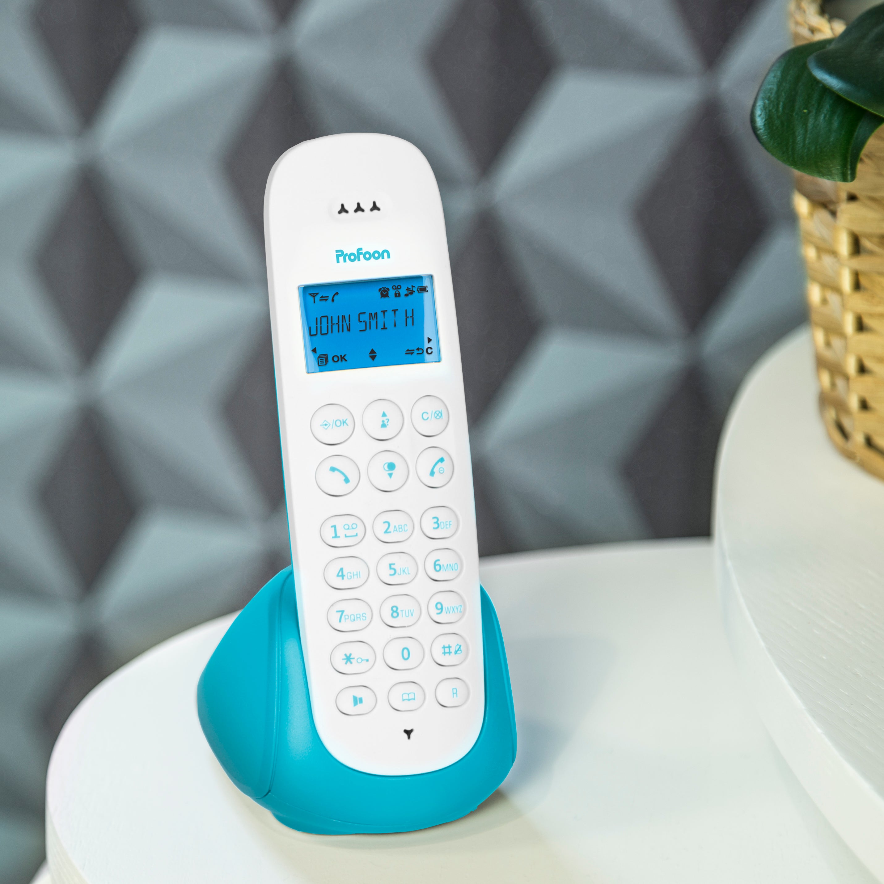 Schnurloses Telefon mit 1 Hörer Blau