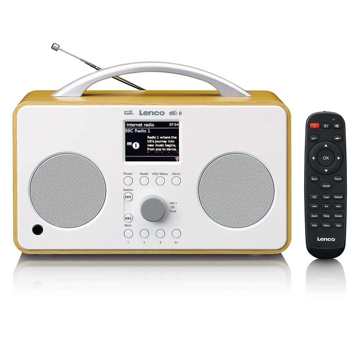 Internet-DAB+/FM-Radio mit Bluetooth®-Fernbedienung und wiederaufladbarem Akku Weiß