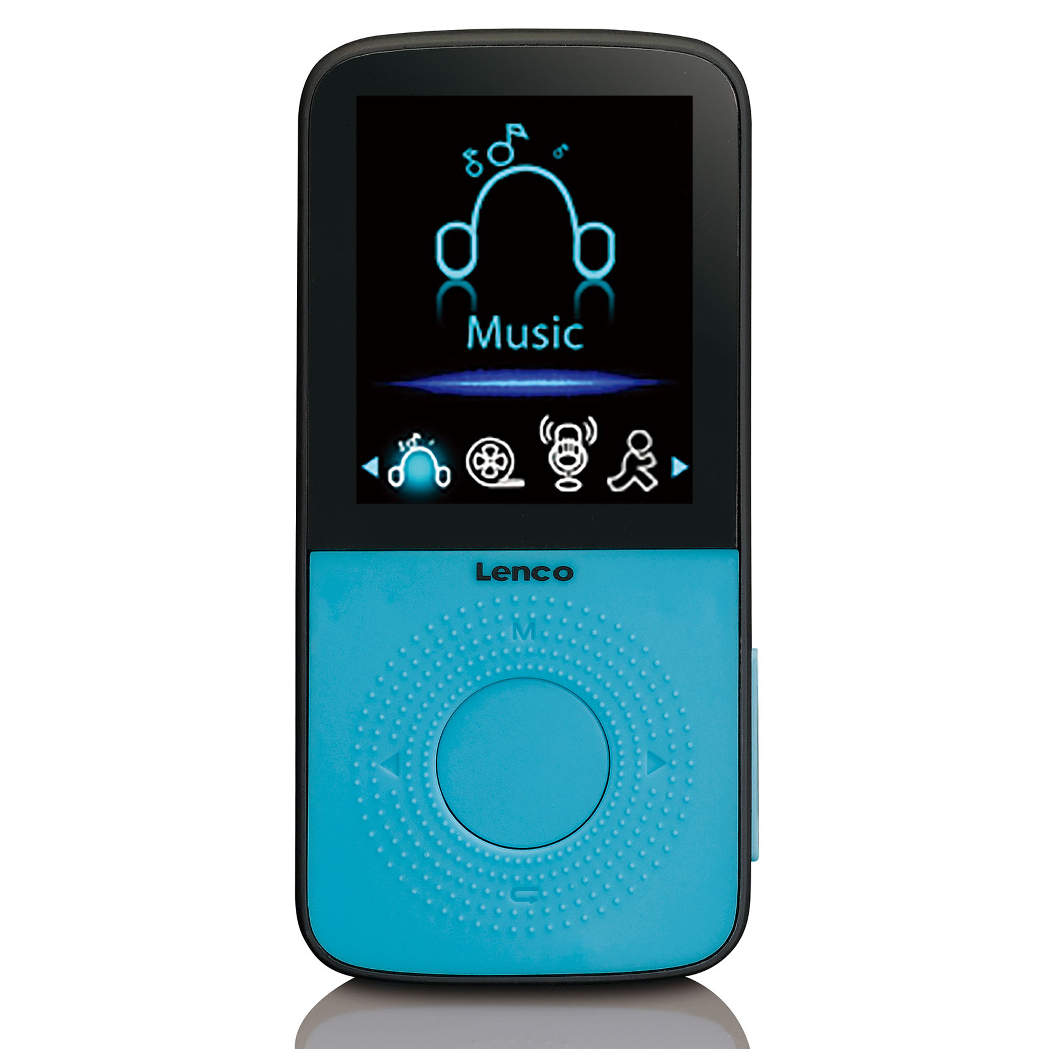 Sport MP3/4 Player mit Schrittzähler Sport-Ohrstöpsel und Sport-Armband Blau