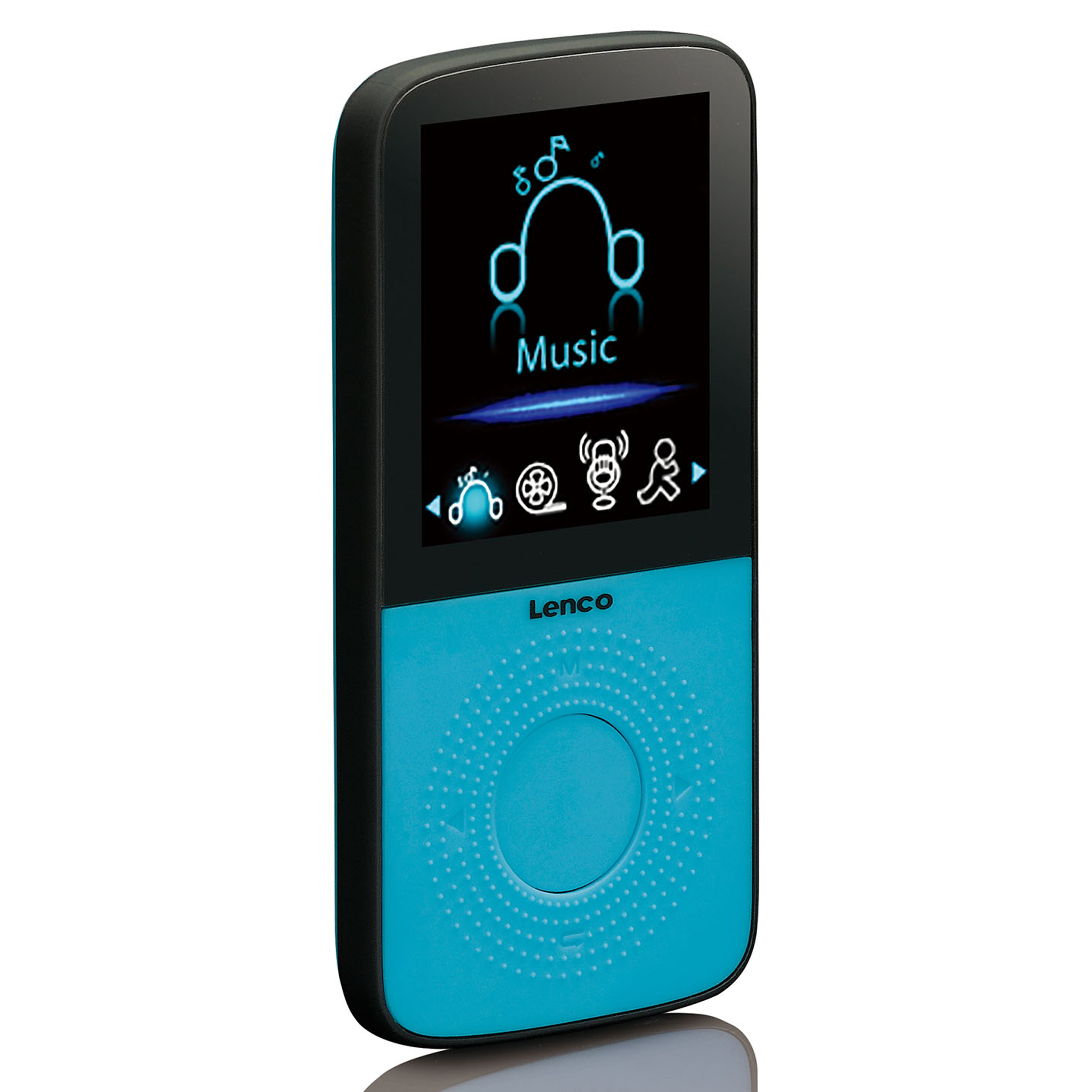 Sport MP3/4 Player mit Schrittzähler Sport-Ohrstöpsel und Sport-Armband Blau