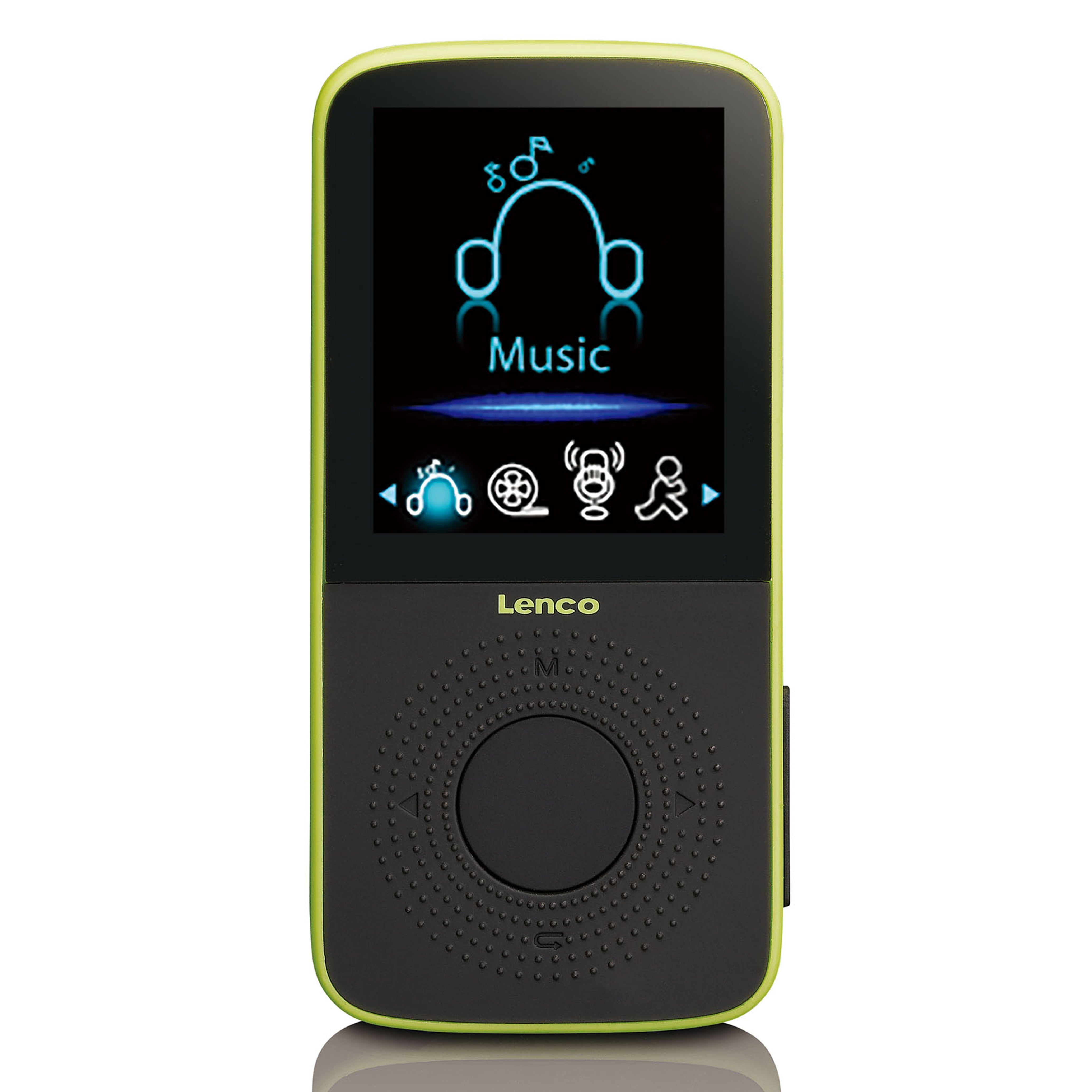 Sport MP3/4 Player mit Schrittzähler Sport-Ohrstöpsel und Sport-Armband Lime