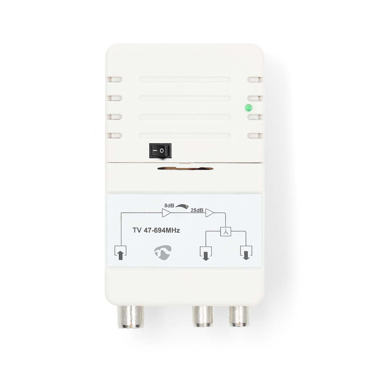 CATV-Verstärker | Verstärkung dBi (bei Antennenkabel): 25 dB | 47 - 694 MHz | Anzahl der Ausgänge: 2 | Verstärkungsregelung | Weiss