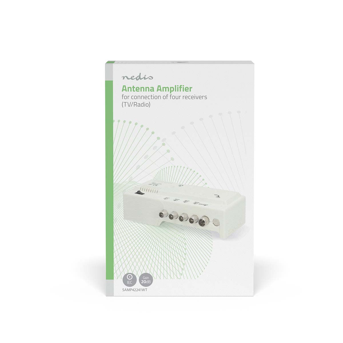 CATV-Verstärker | Verstärkung dBi (bei Antennenkabel): 20 dB | 47 - 862 MHz | Anzahl der Ausgänge: 4 | Verstärkungsregelung | Weiss