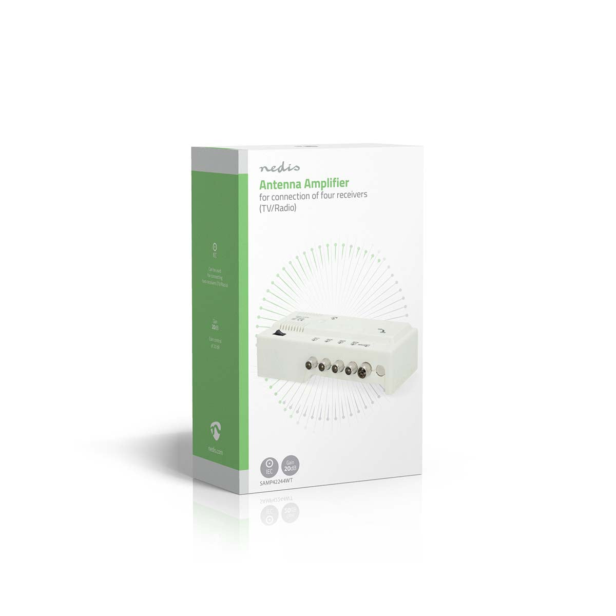CATV-Verstärker | Verstärkung dBi (bei Antennenkabel): 20 dB | 47 - 694 MHz | Anzahl der Ausgänge: 4 | Verstärkungsregelung | Weiss