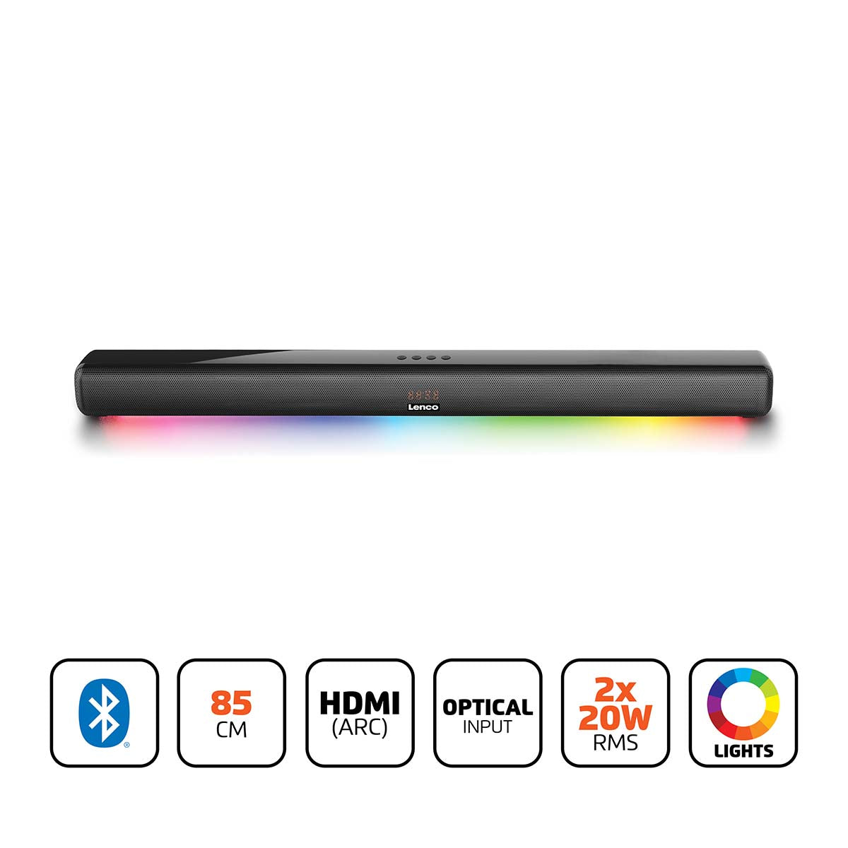 Soundbar 85cm 40W Bluetooth® HDMI LED Lichter