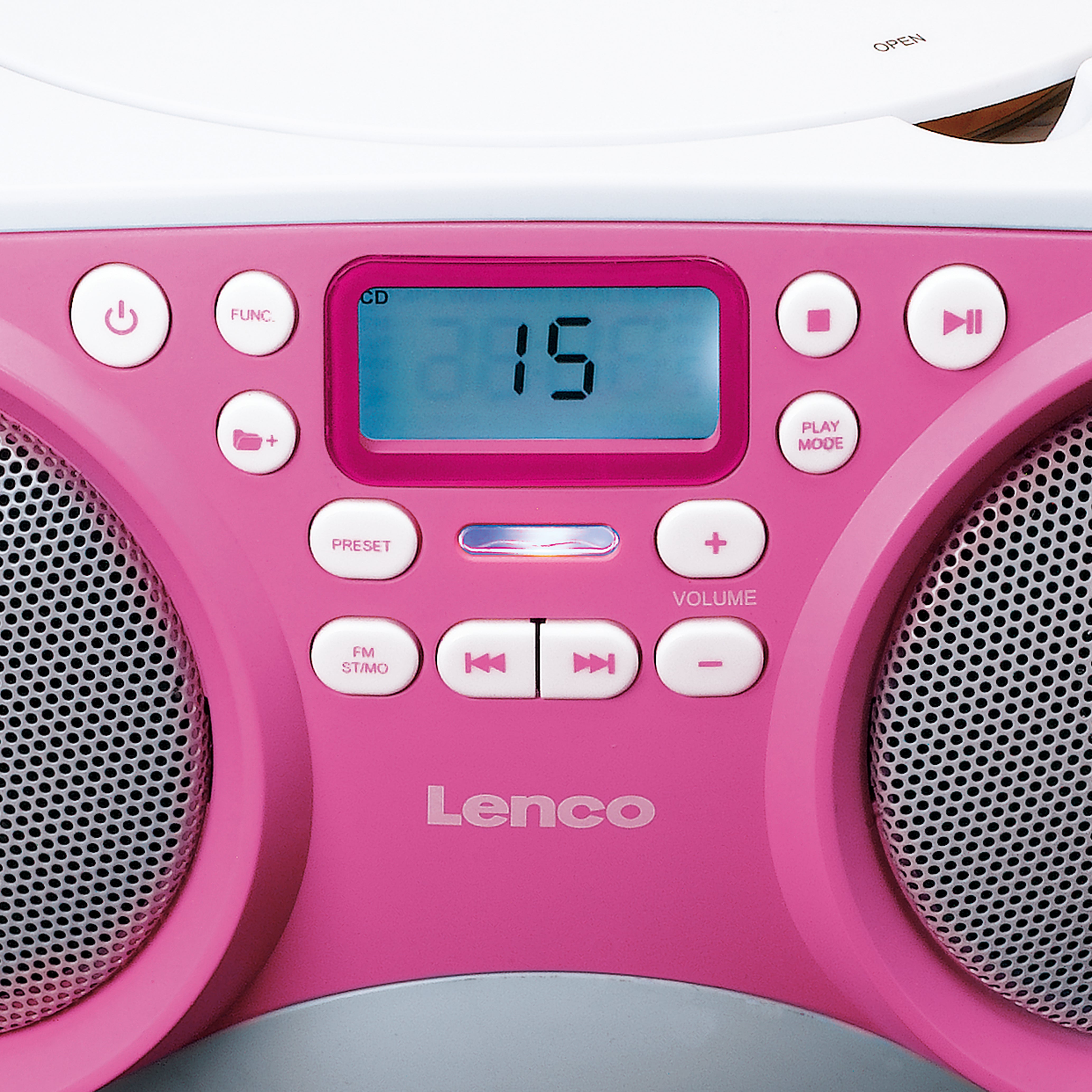 Tragbares FM-Radio/CD/MP3 und USB-Spieler Rosa