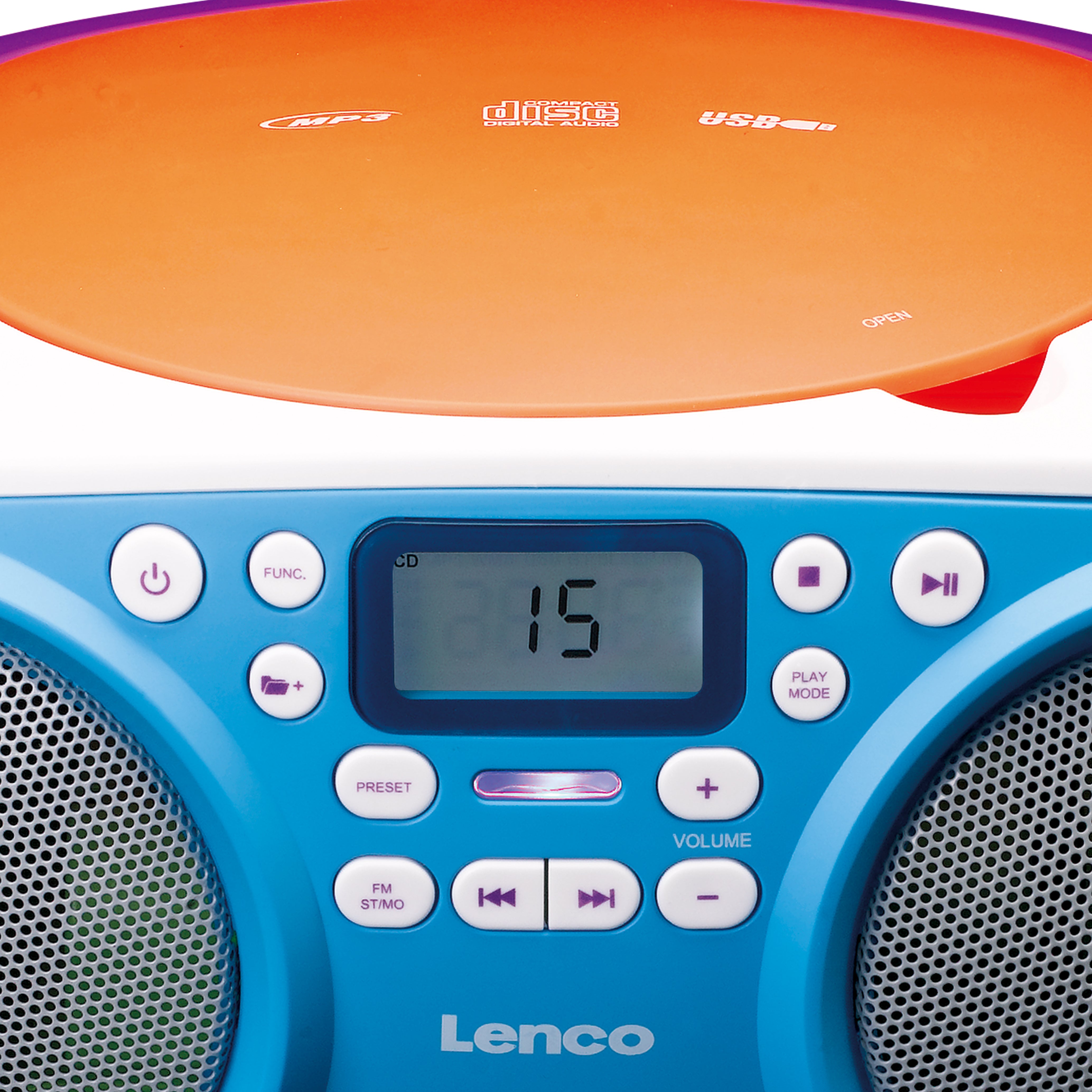 Tragbares FM-Radio und CD/USB-Spieler Mehrfarbig