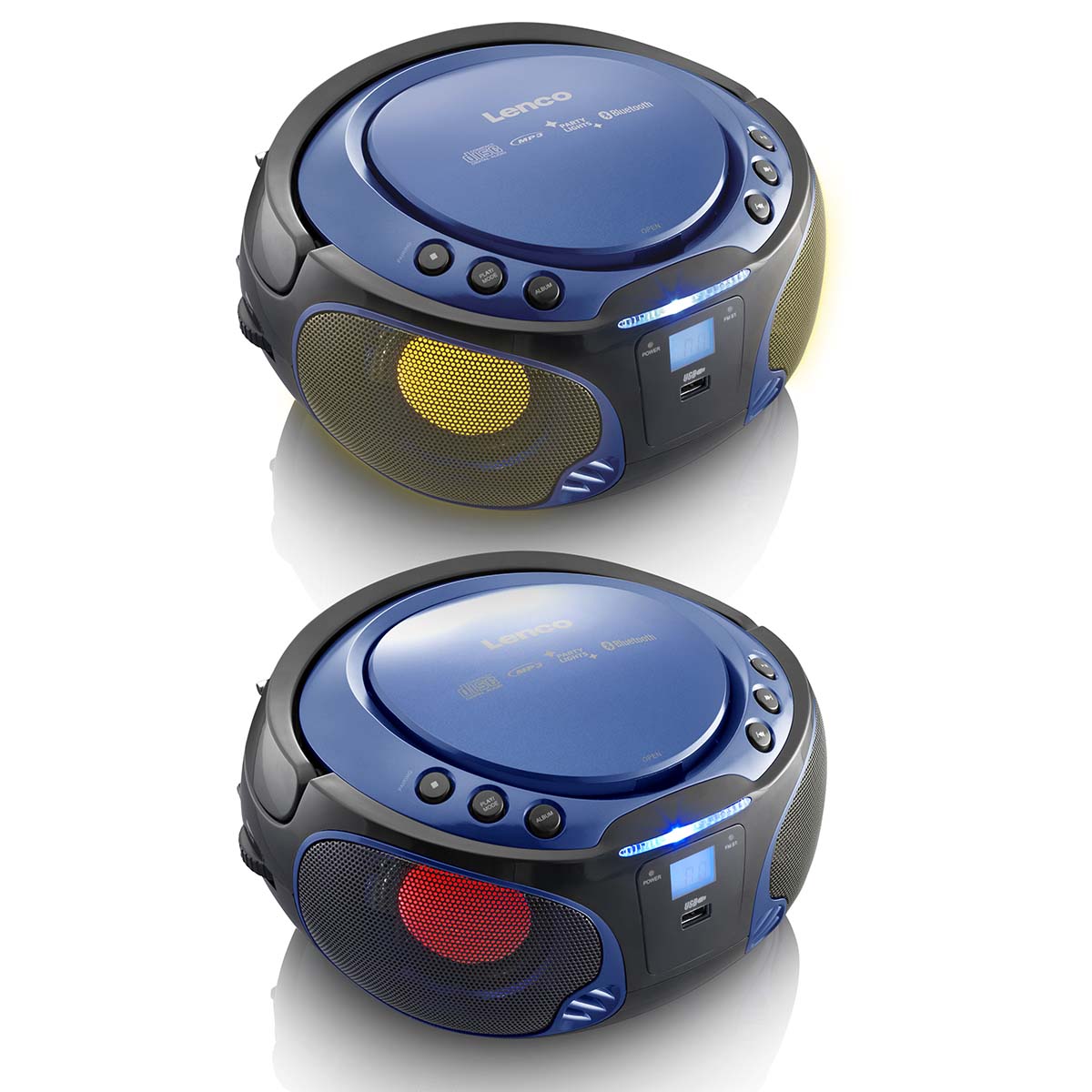SCD-550BU Tragbares UKW-Radio CD/MP3/USB/Bluetooth-Player® mit LED-Beleuchtung Blau