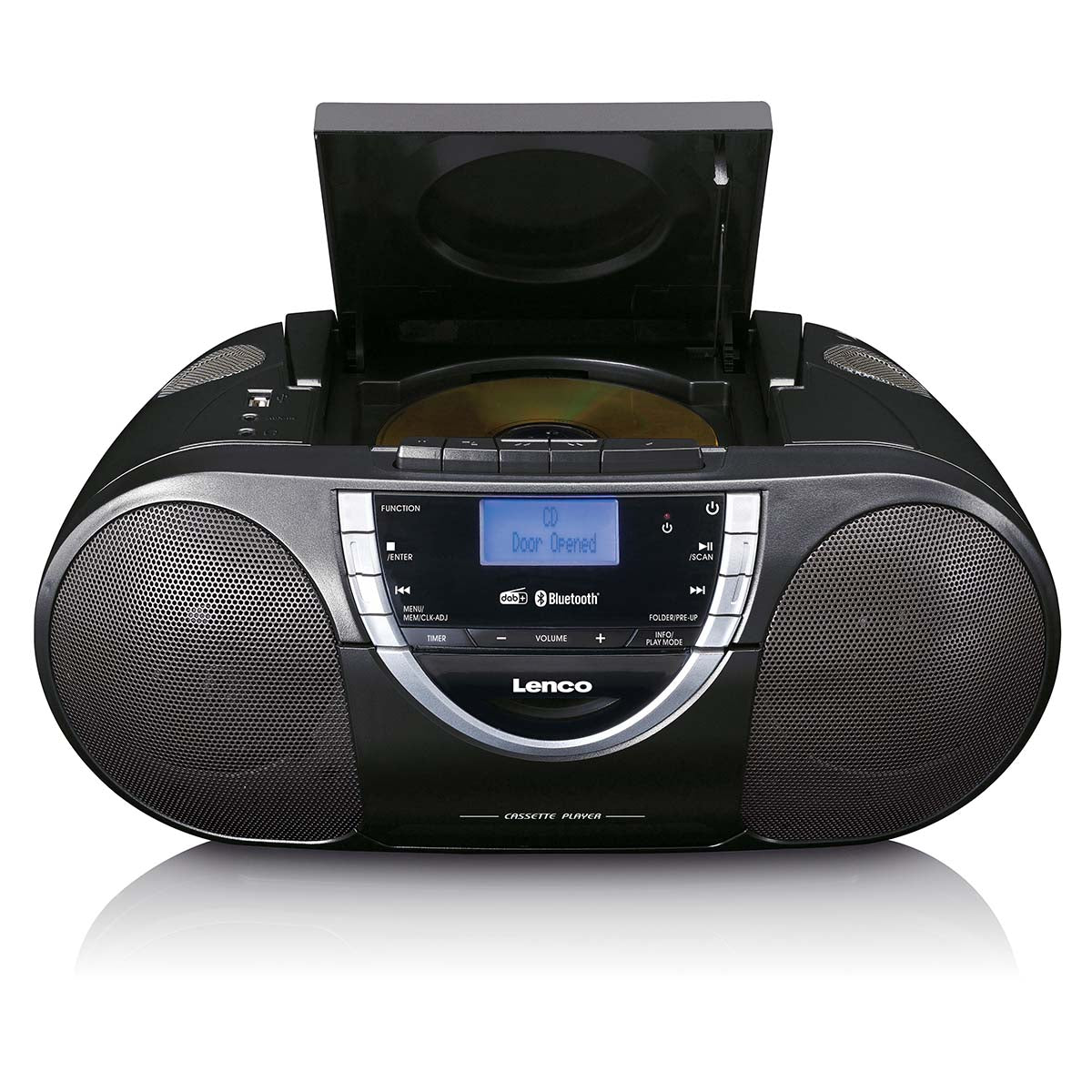 Tragbares DAB+ und FM Radio mit CD-Kassette und Bluetooth Schwarz
