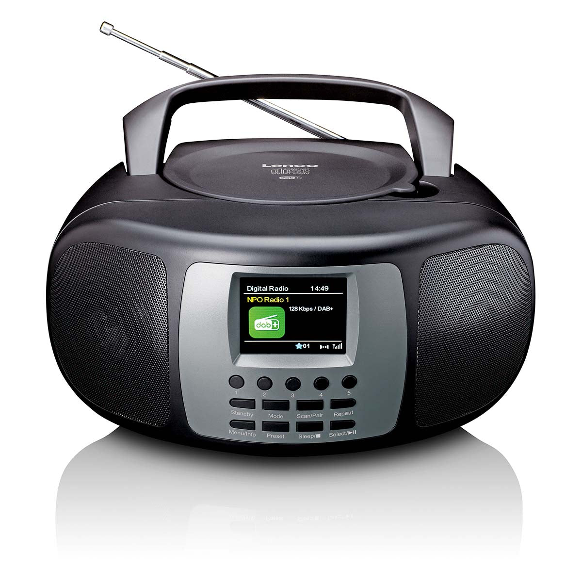 Tragbares DAB+/FM-Radio mit Bluetooth® CD-Player und großem LCD-Farbdisplay Schwarz