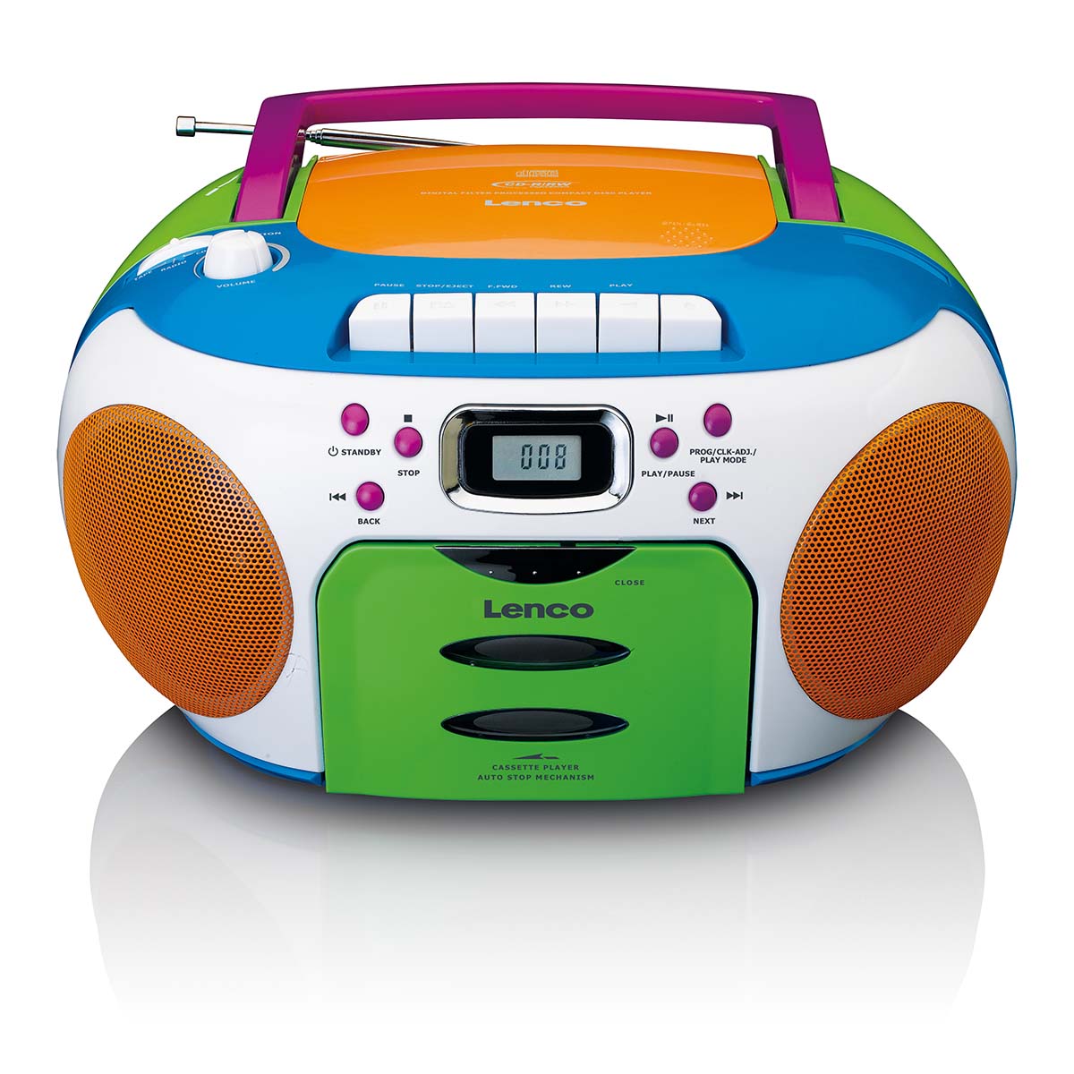 Tragbares Radio mit CD und Kassette Kids Multi Colour