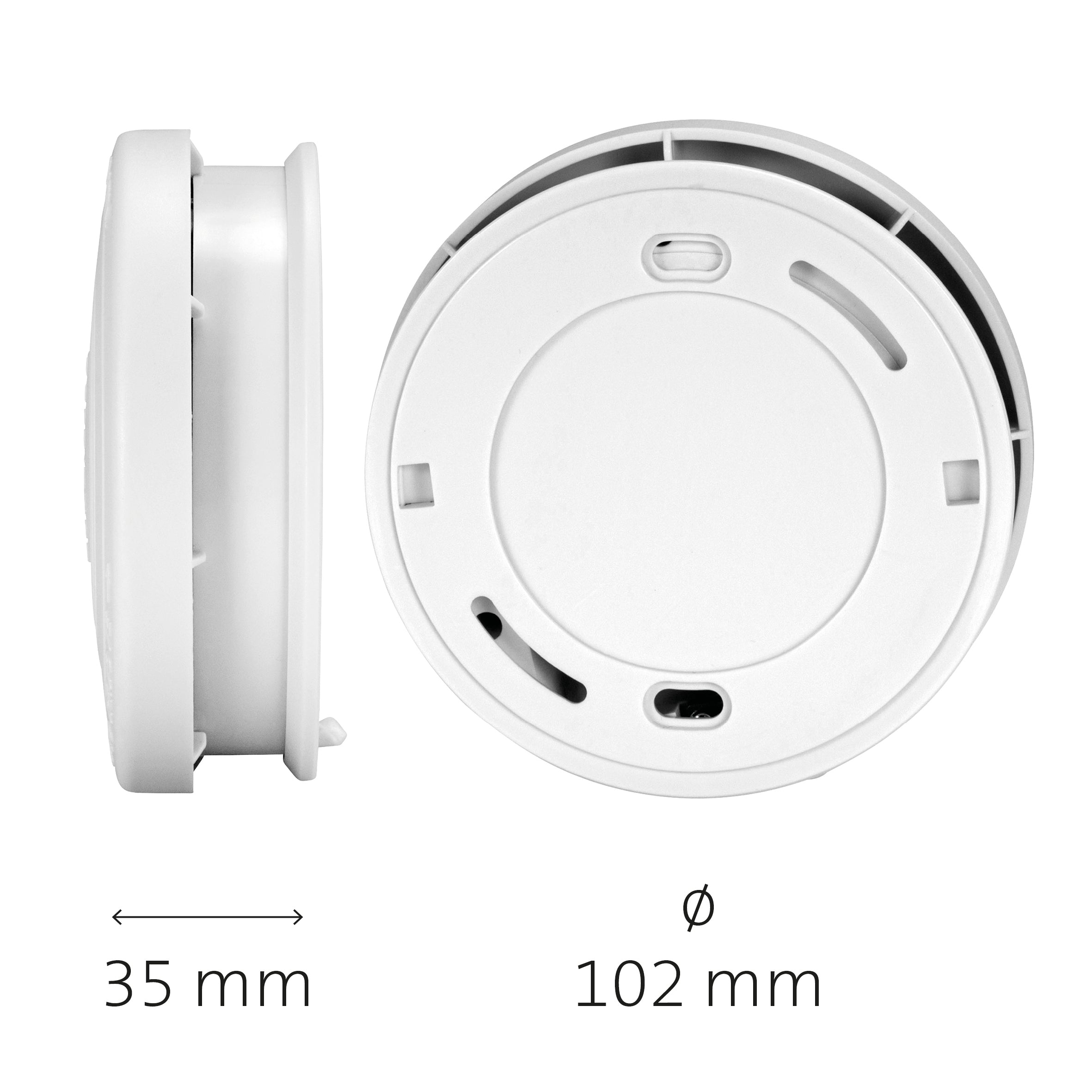 Rauchmelder mit 10 Jahren Batterie- und Sensorlaufzeit Weiß