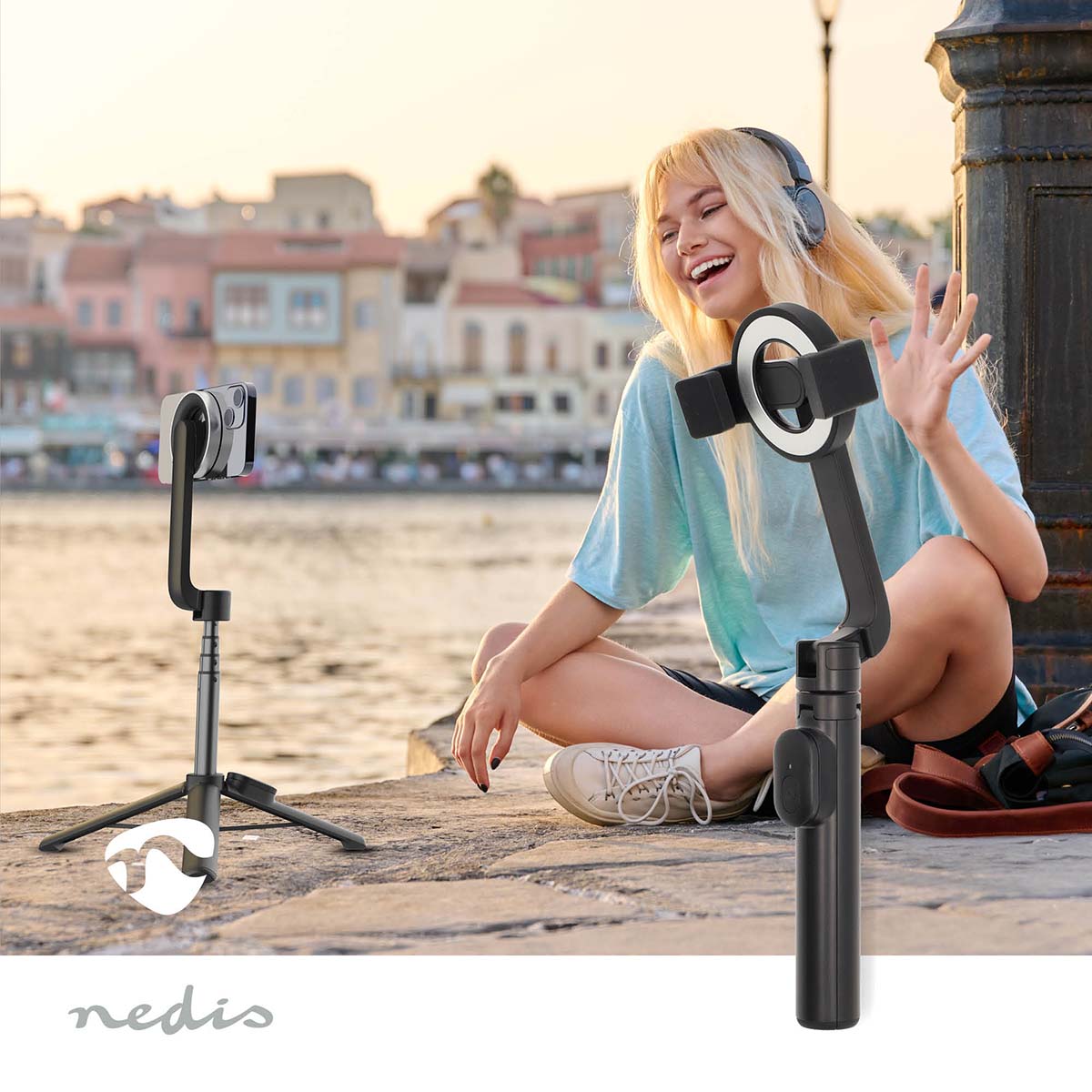 Bluetooth selfie Stick | Bluetooth® version: 5.0 | Maximale Bildschirmgröße: 7 " | Gefaltete Länge: 17 cm | Ungefalteten Länge: 61 cm | max. Gewichtskapazität: 1000 g | Batteriebetrieben