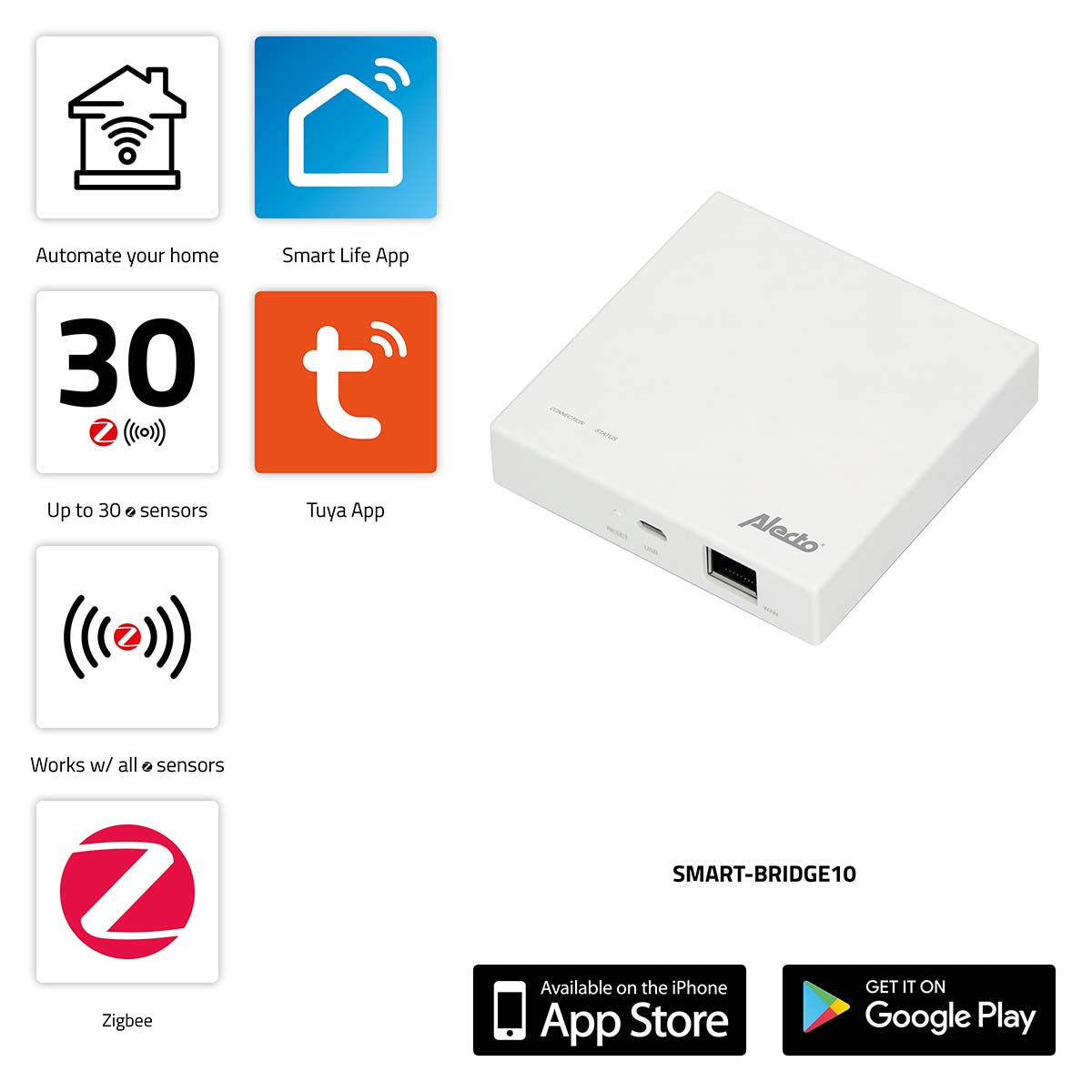 SMART-BRIDGE10 Verbindungspunkt für Zigbee-Sensoren zum Netzwerk / Internet